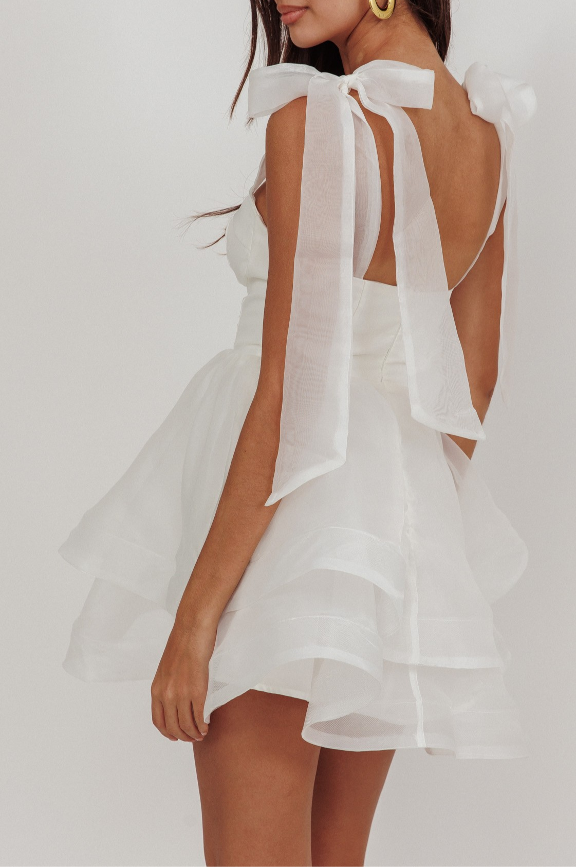 Organza Tie Mini Dress