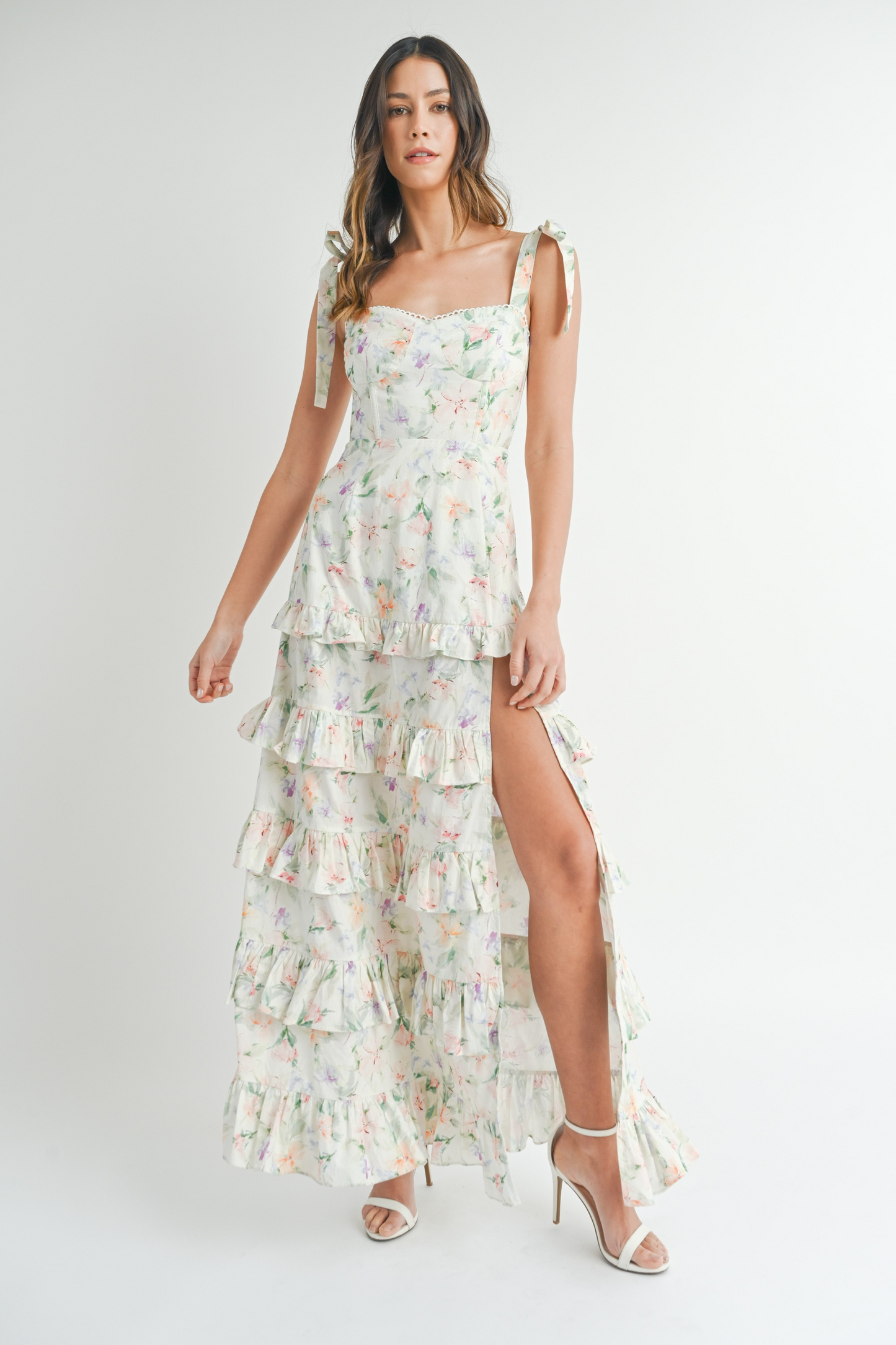 Sylvia Floral Print Bustier Maxi Dress