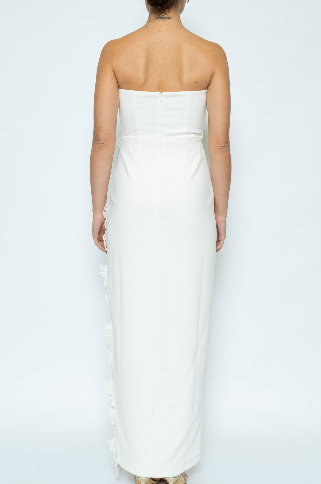 Gorgeous Embroidered Strapless Dress With Slit