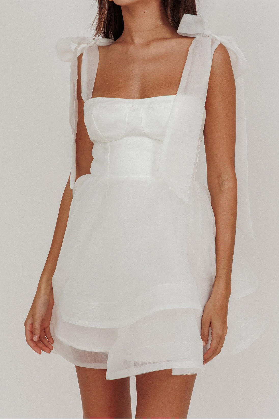 Organza Tie Mini Dress