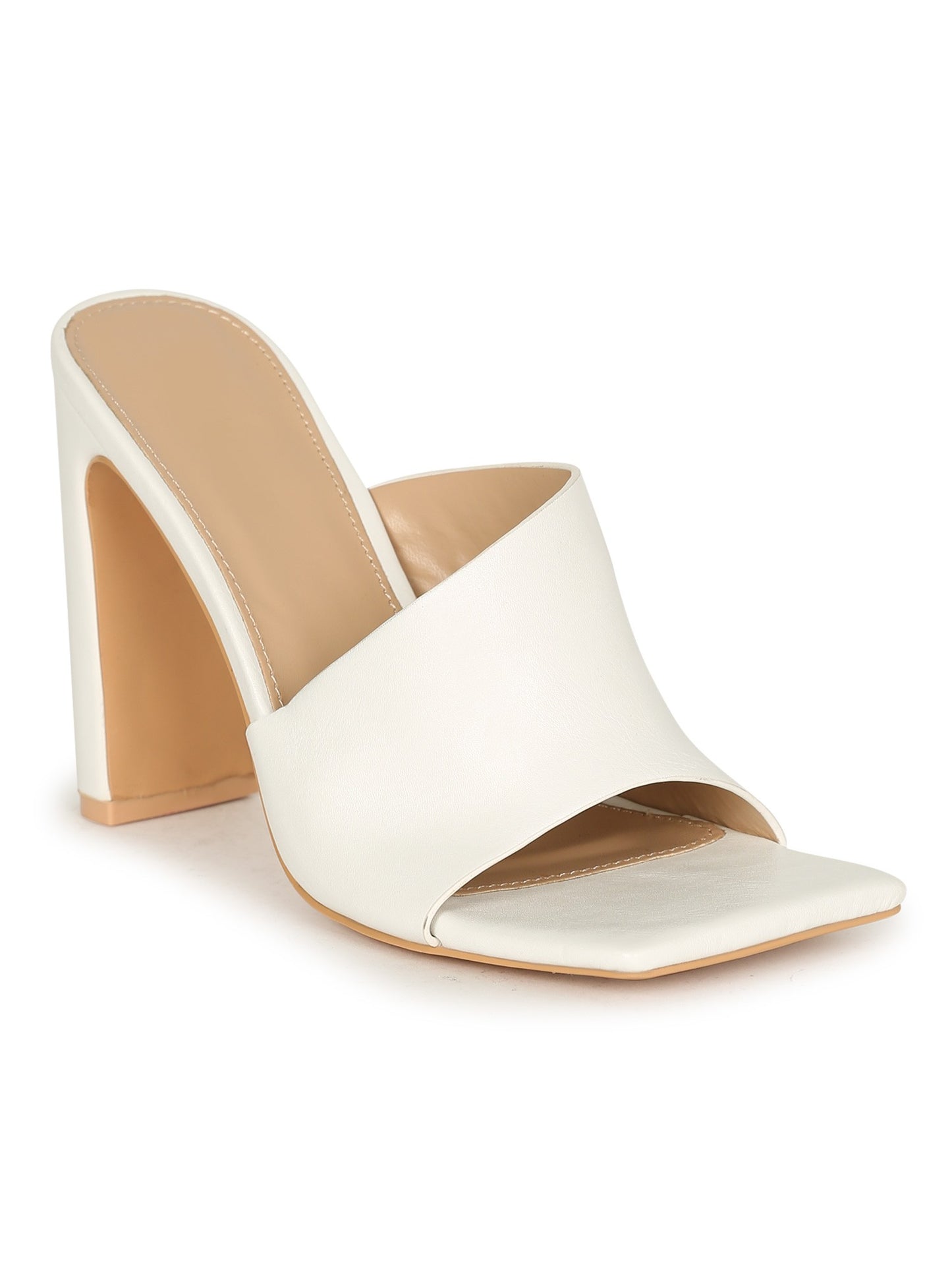 Maelee White Mule Heels