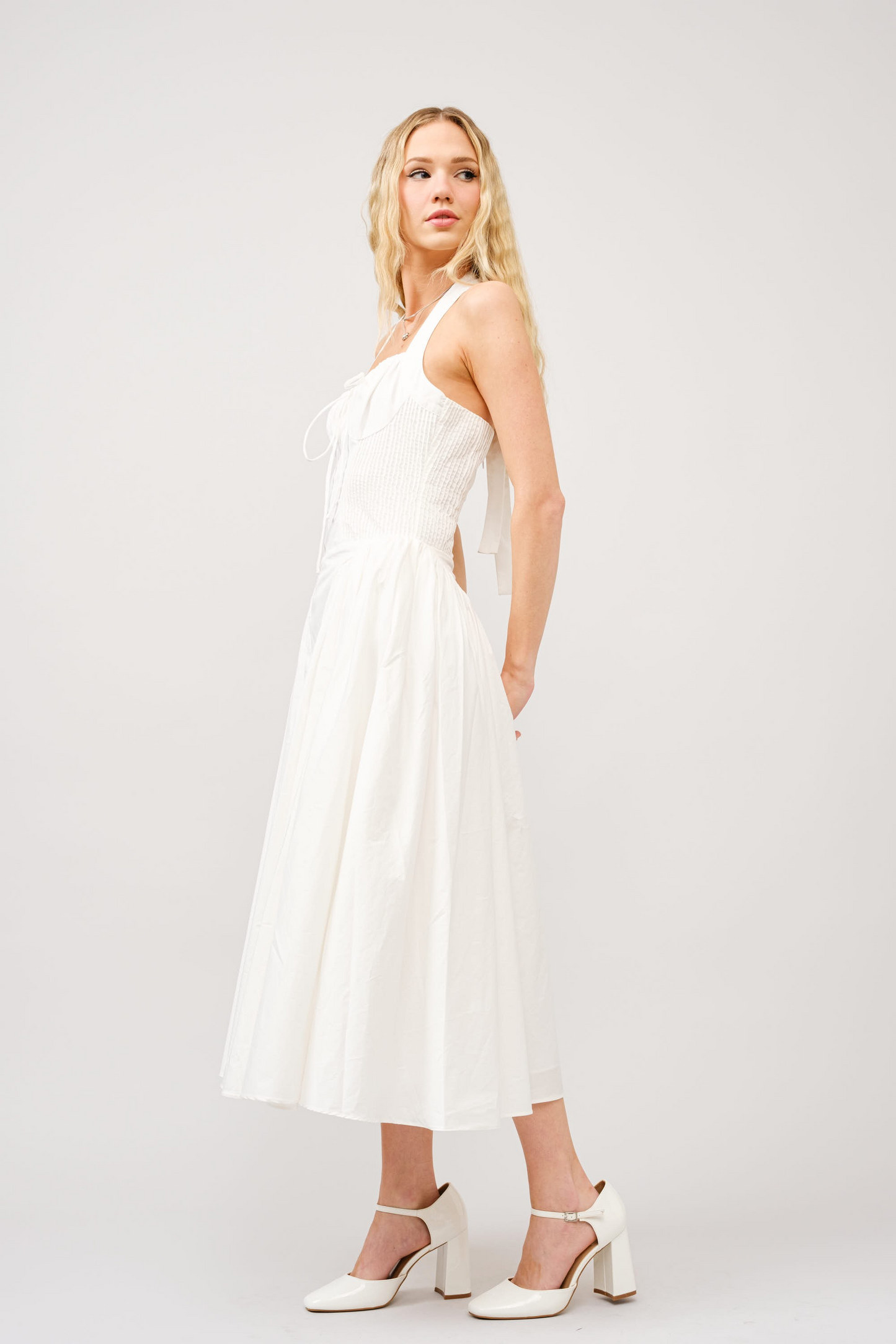 Corset Cotton Midi Dress
