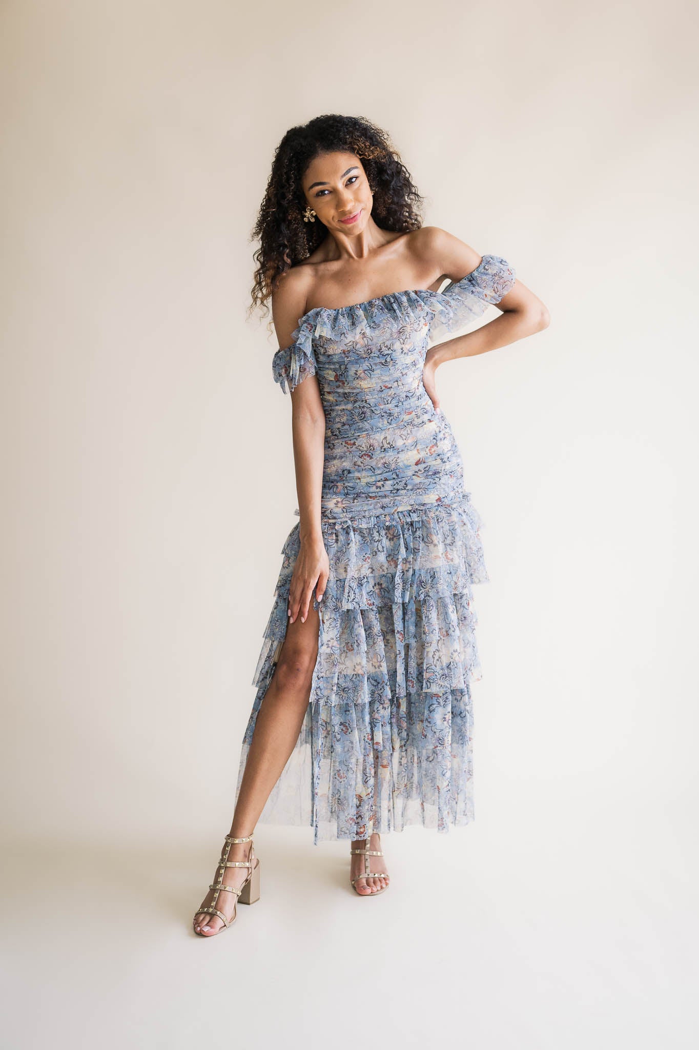 Chloe Fitted Mesh Maxi Dress