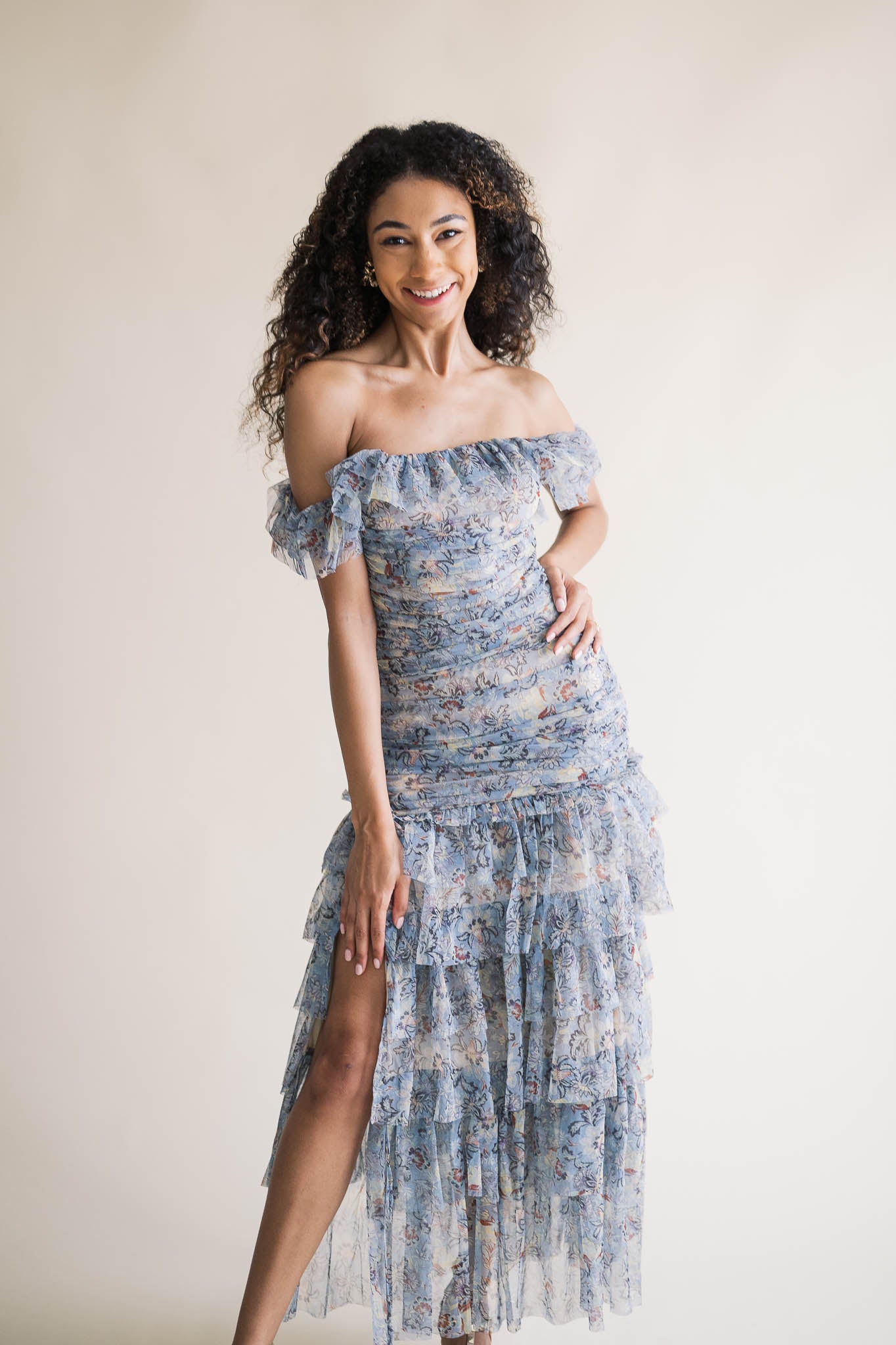 Chloe Fitted Mesh Maxi Dress