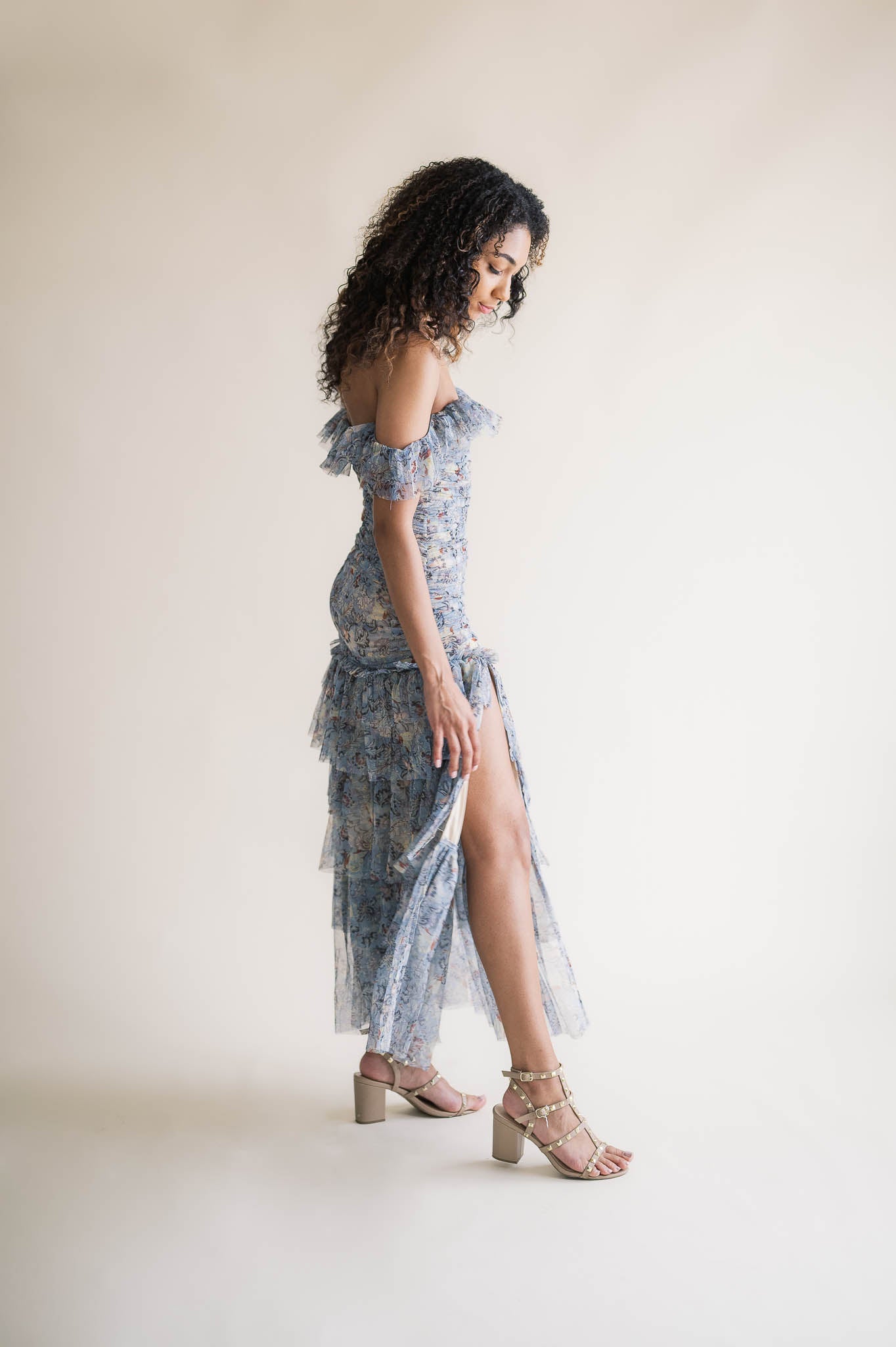 Chloe Fitted Mesh Maxi Dress