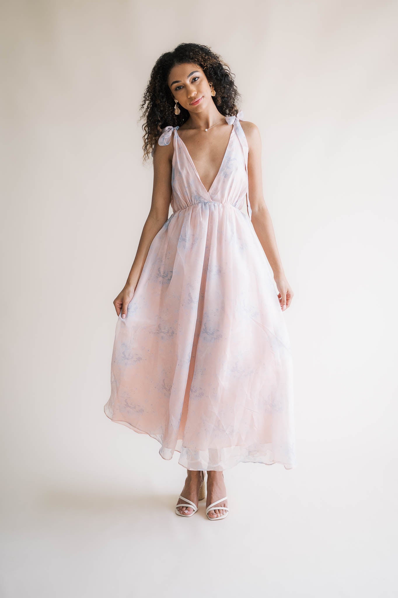 Alice Midi Dress with Bow Sleeves