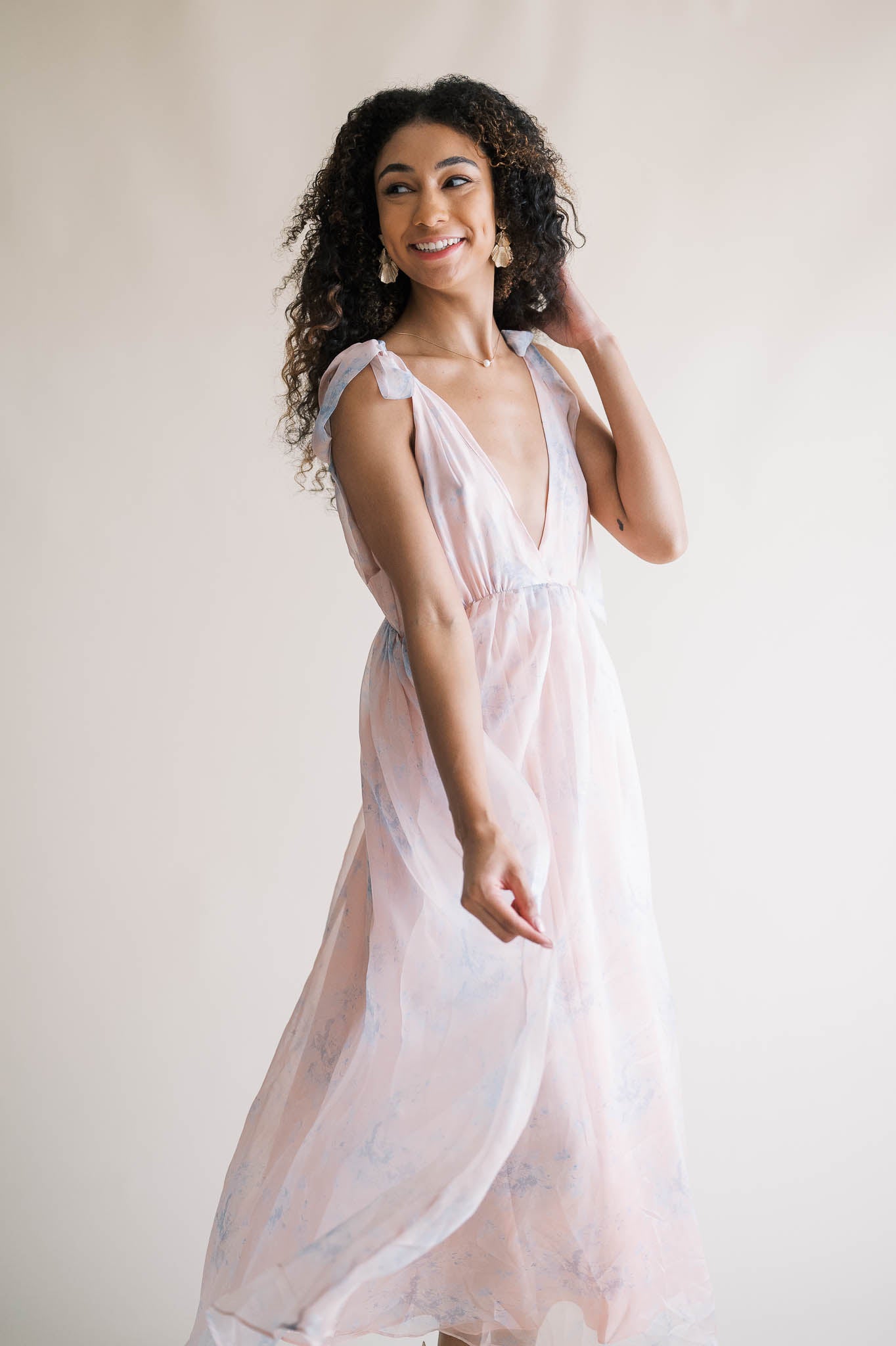 Alice Midi Dress with Bow Sleeves