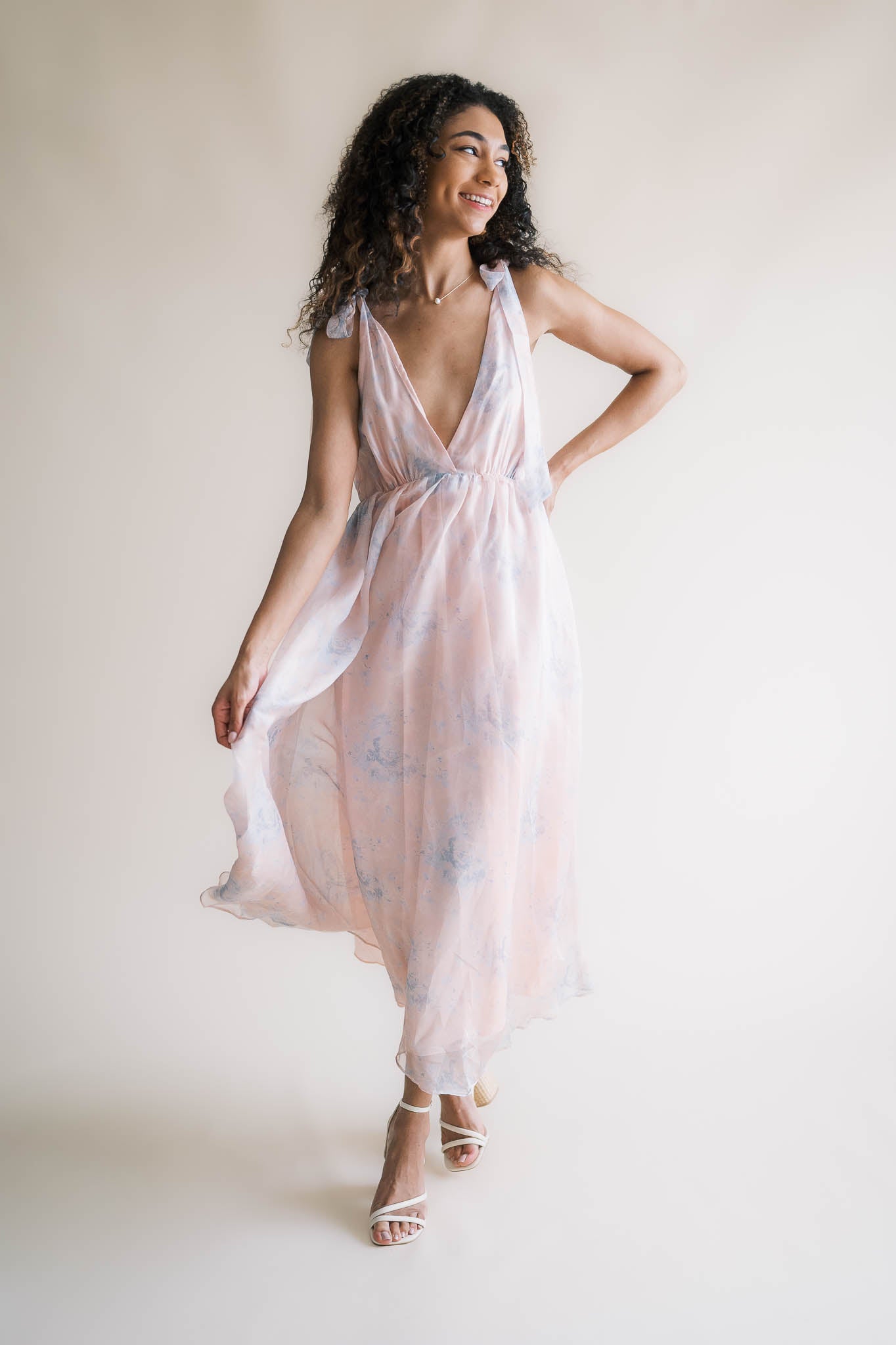 Alice Midi Dress with Bow Sleeves