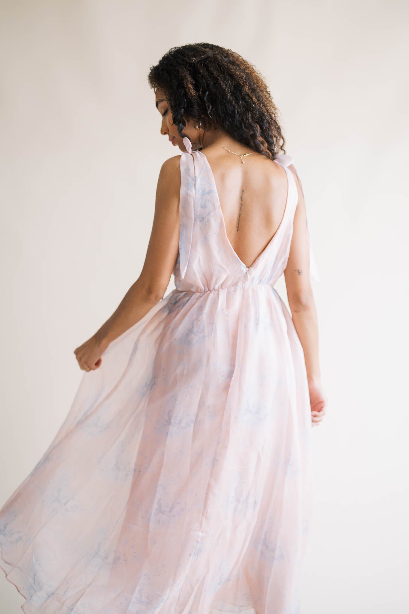 Alice Midi Dress with Bow Sleeves