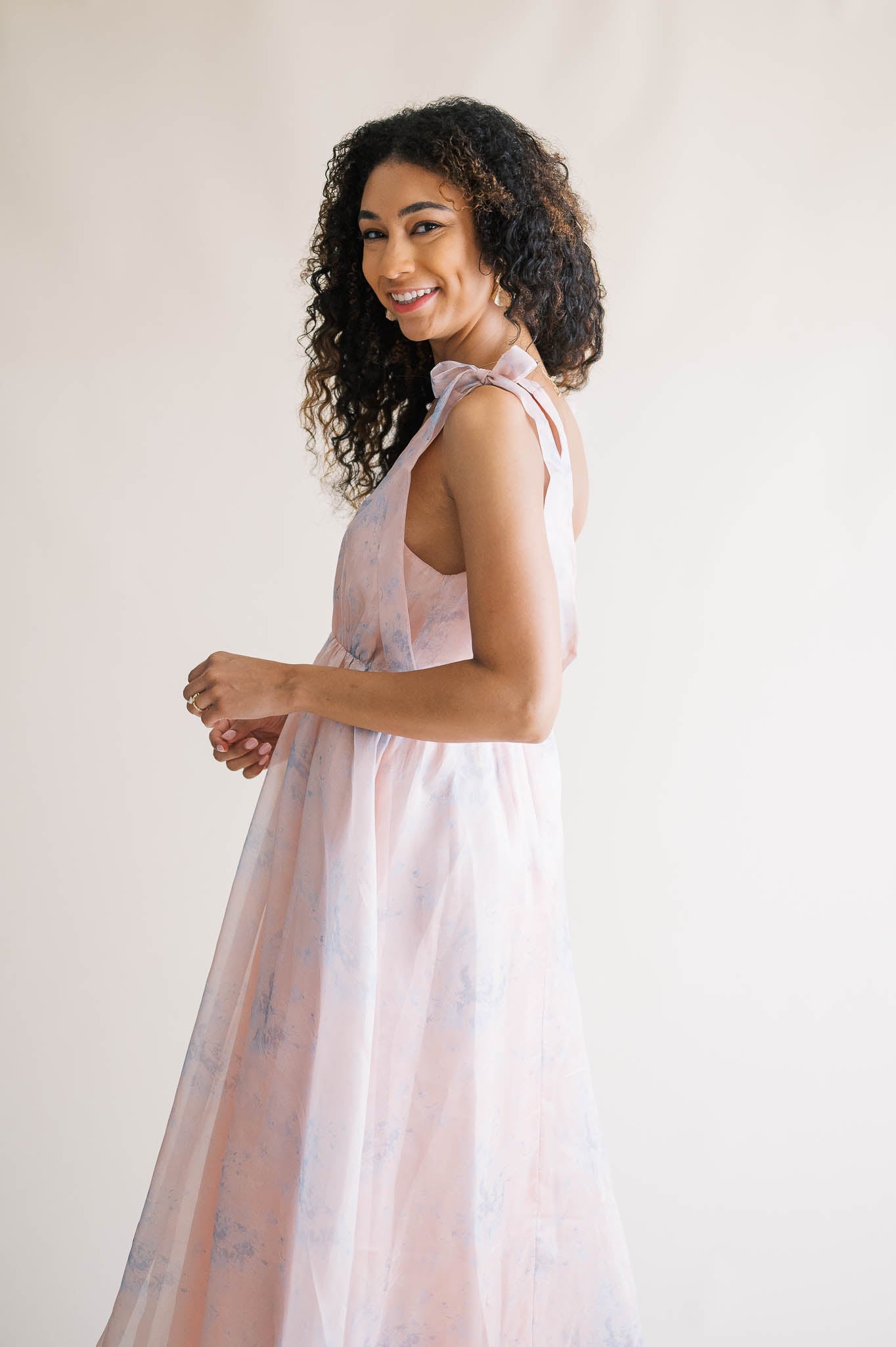 Alice Midi Dress with Bow Sleeves