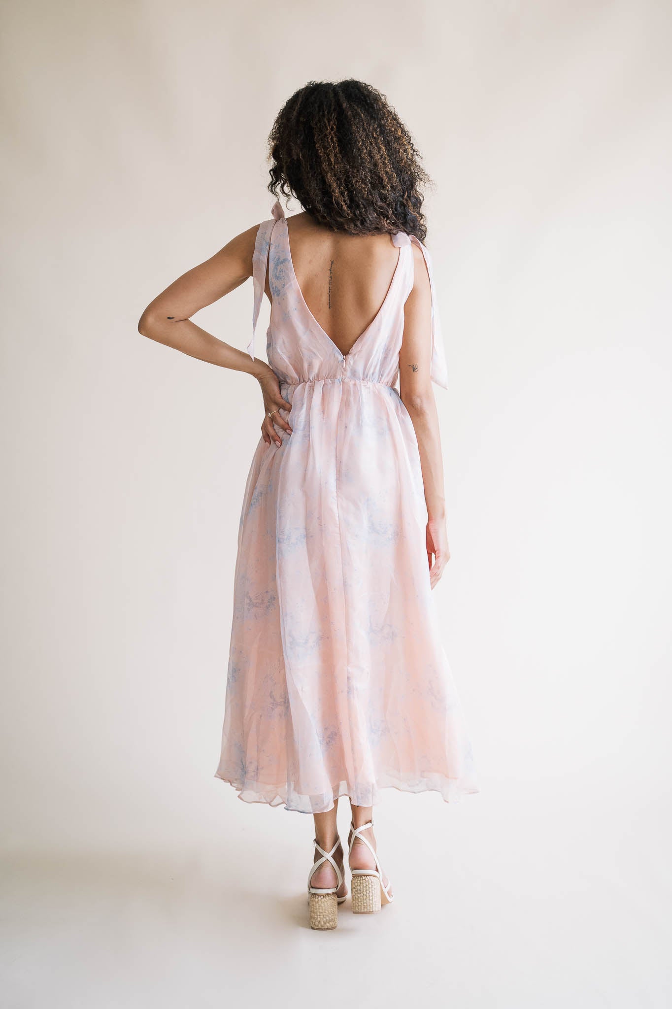 Alice Midi Dress with Bow Sleeves
