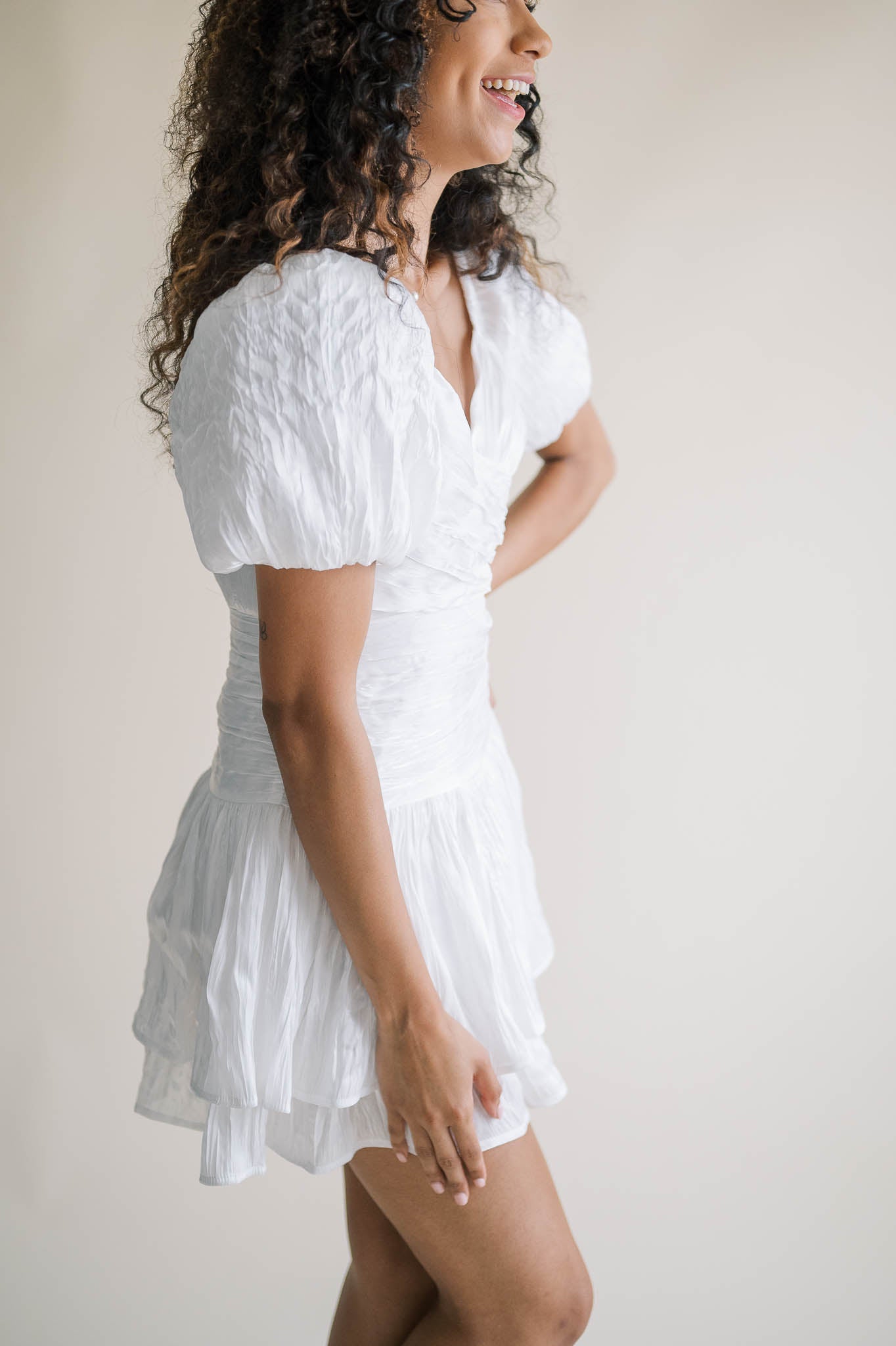 Hazel Puff Sleeve Mini Dress