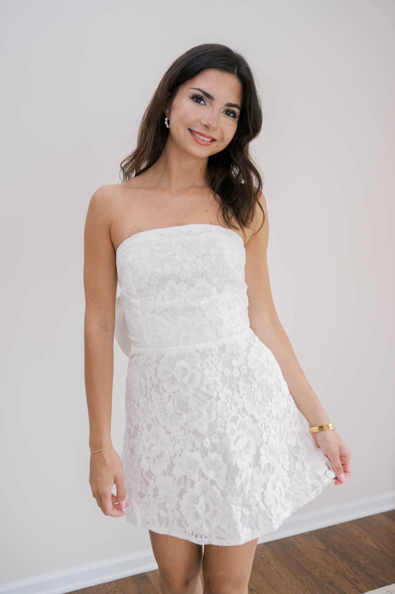 Lace Bow Mini Dress