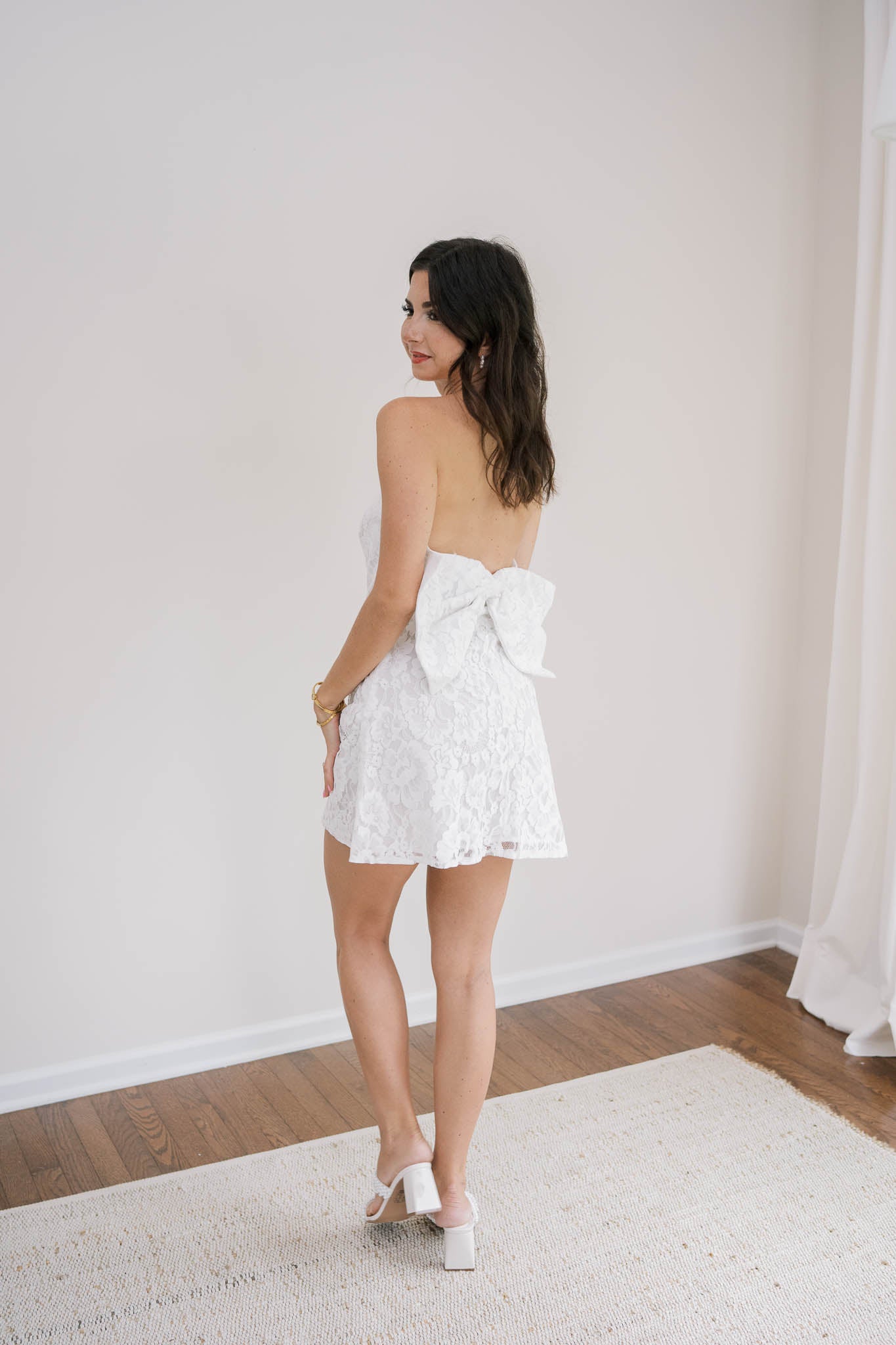 Lace Bow Mini Dress