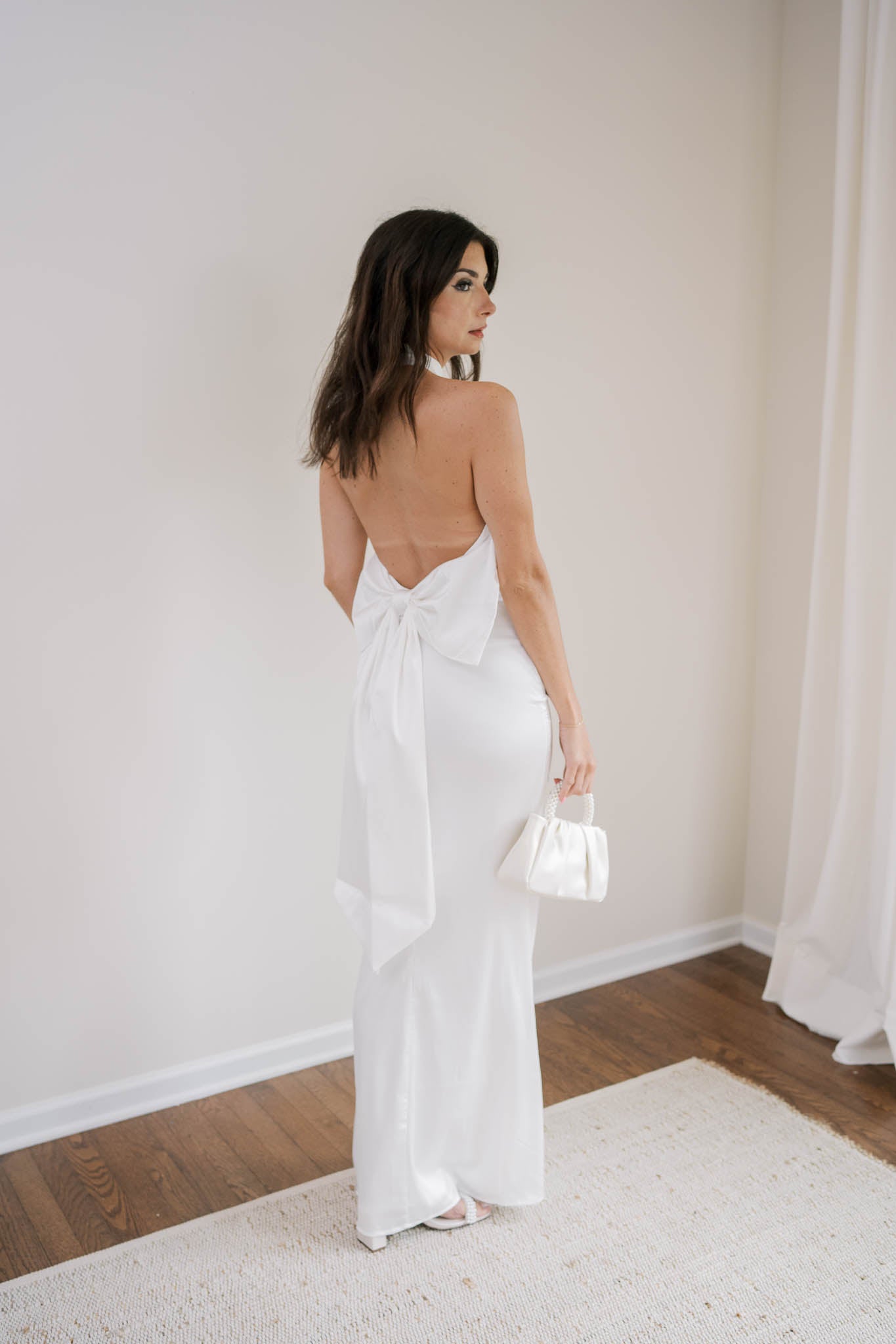 Halter Neck Maxi with Bow Back – Little White Dress