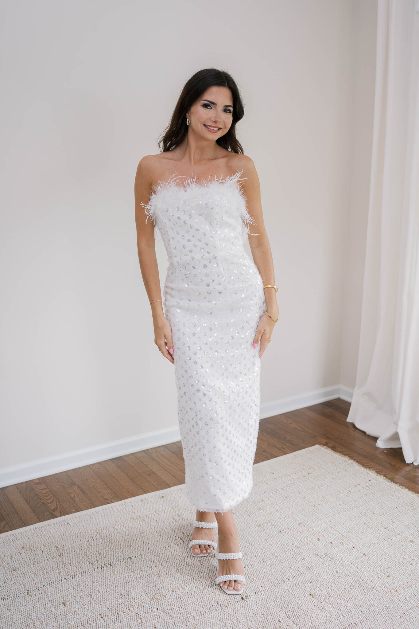 Showstopper Metallic Midi Dress