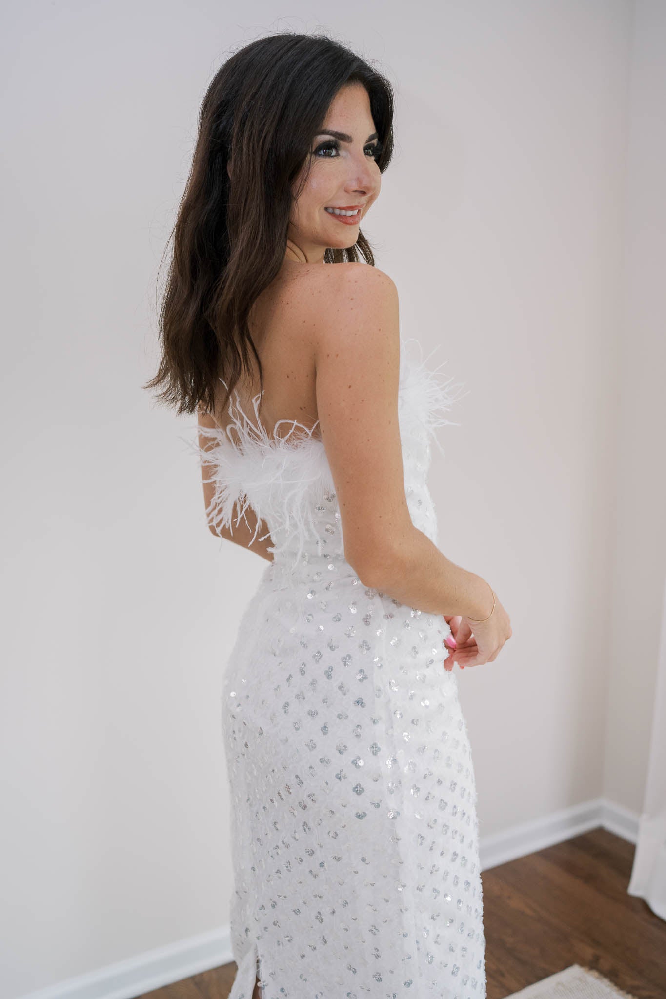 Showstopper Metallic Midi Dress