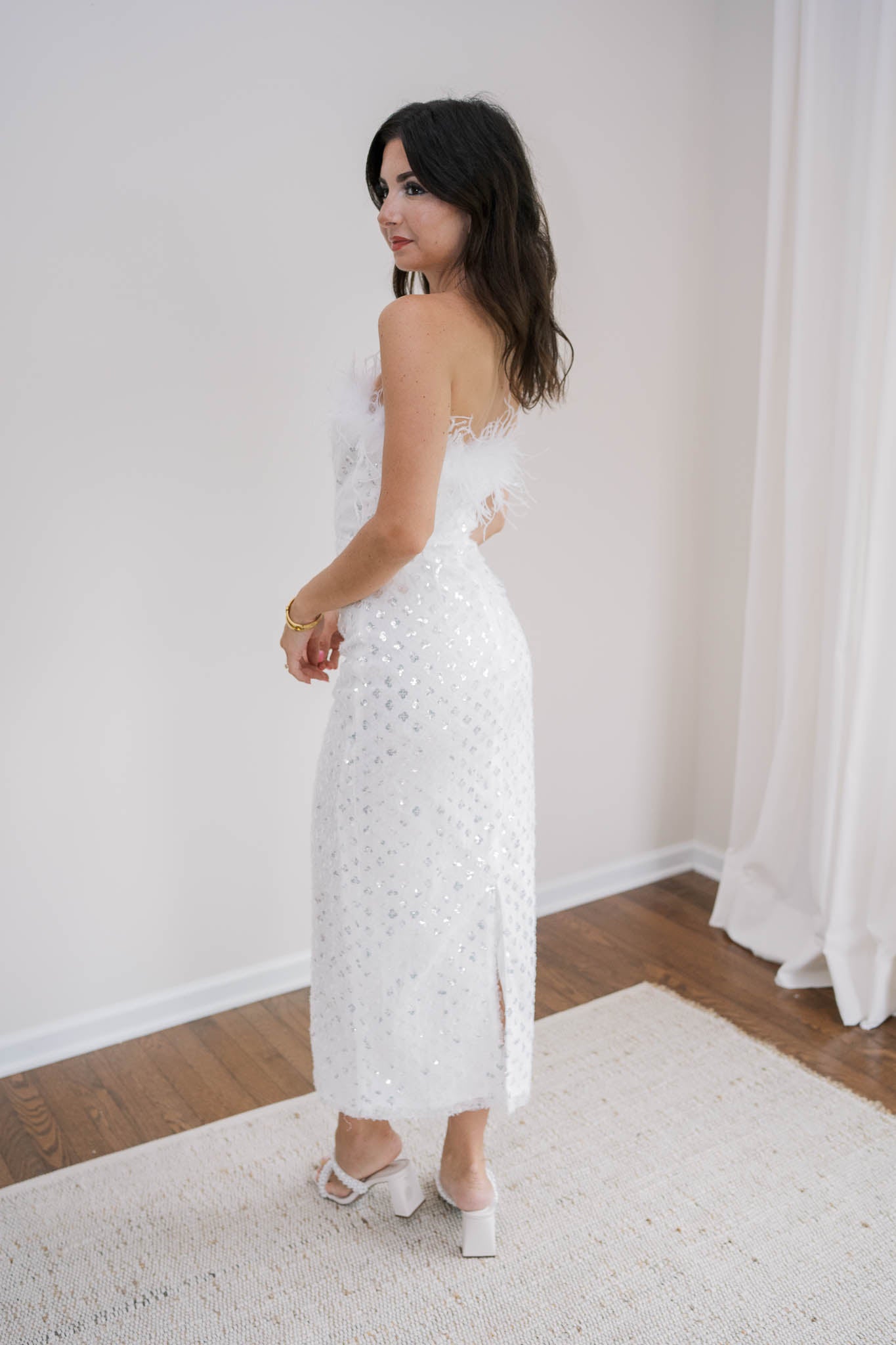 Showstopper Metallic Midi Dress