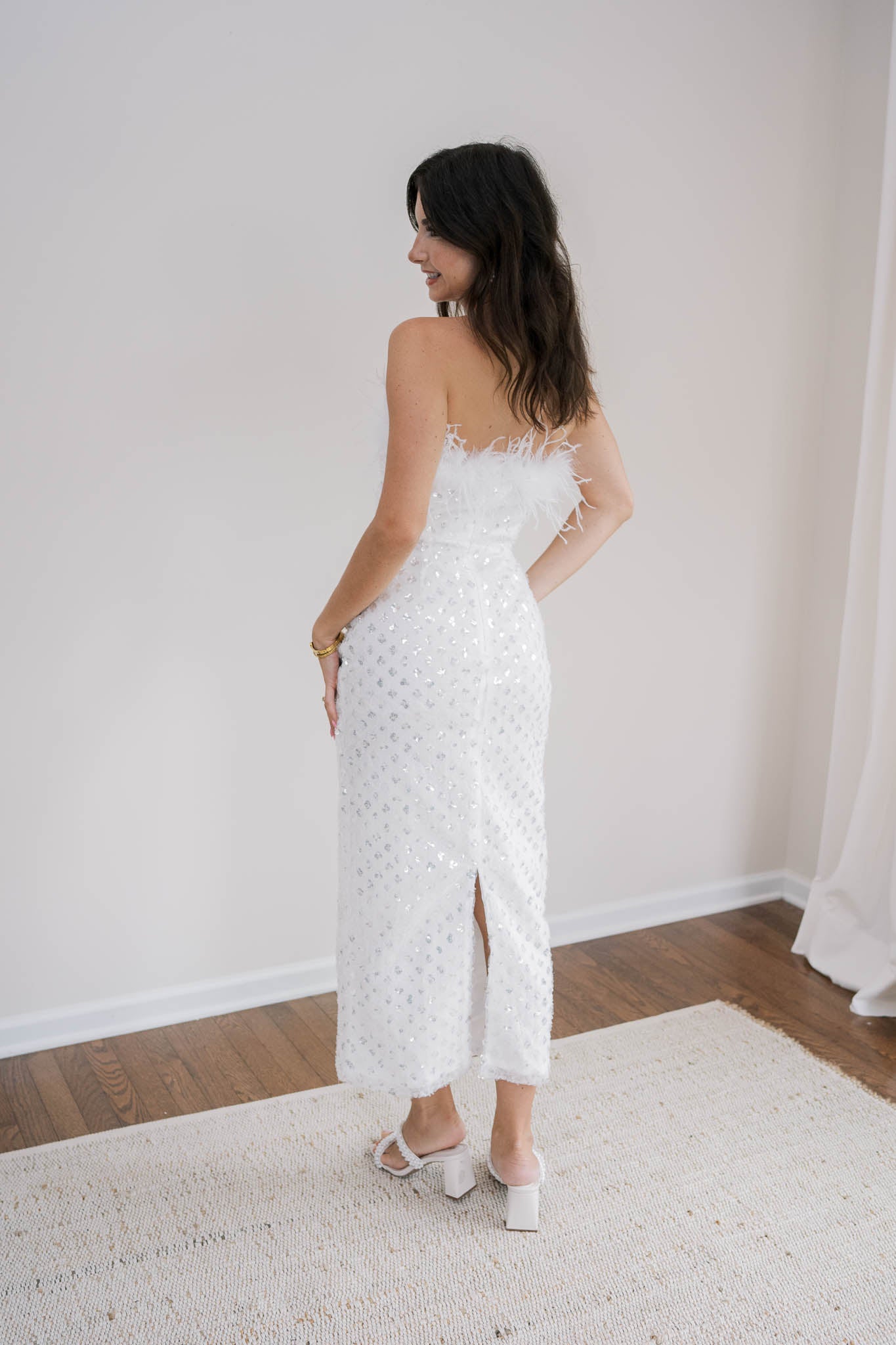 Showstopper Metallic Midi Dress
