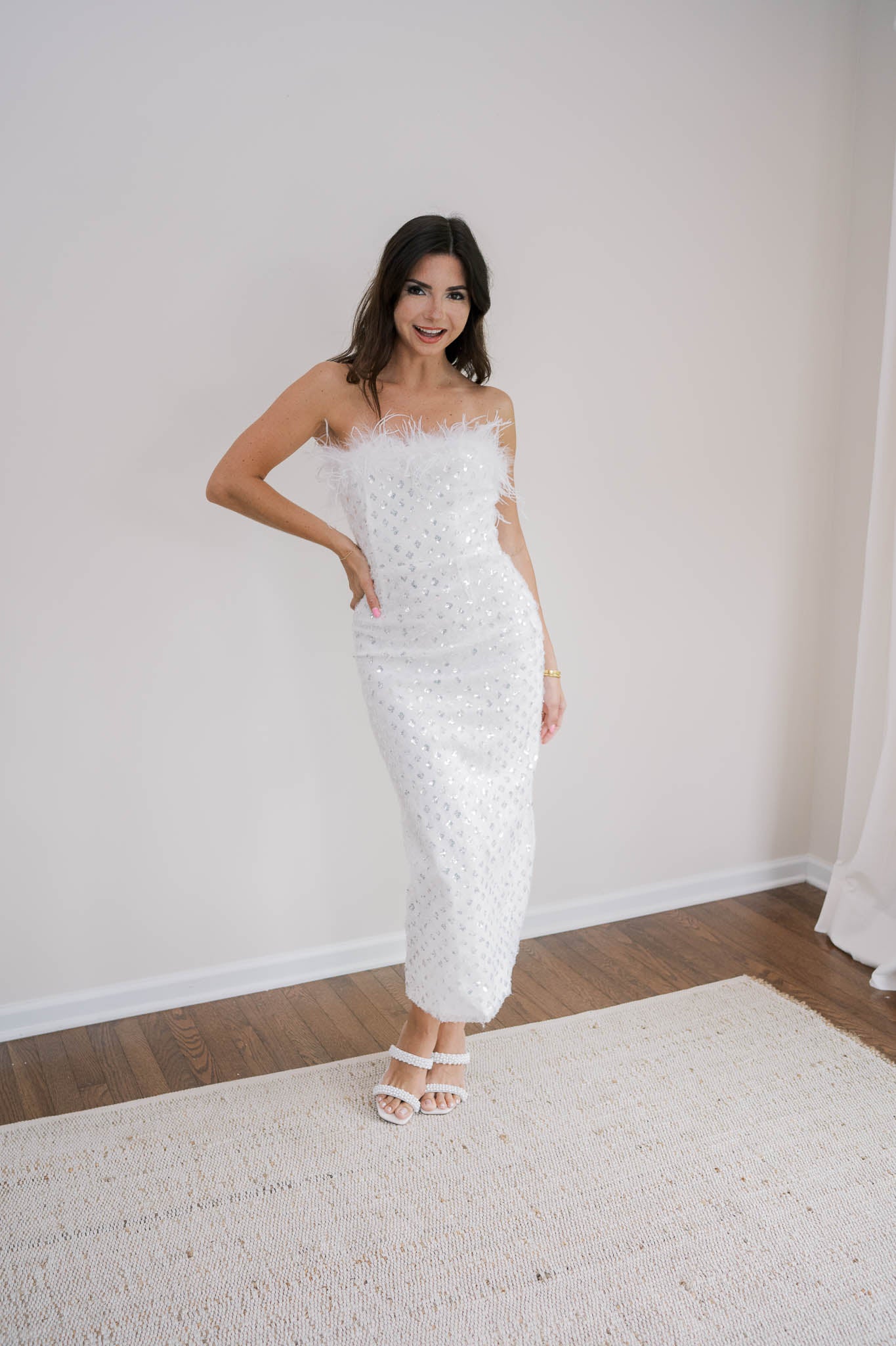 Showstopper Metallic Midi Dress