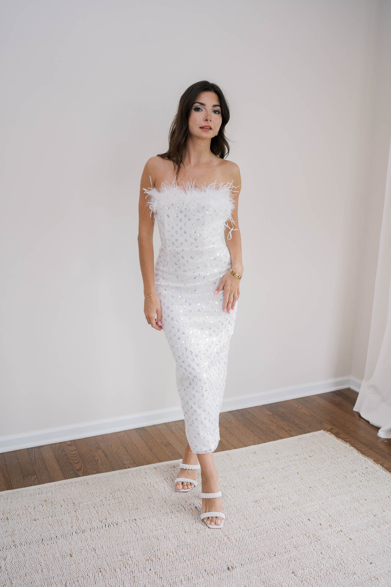 Showstopper Metallic Midi Dress