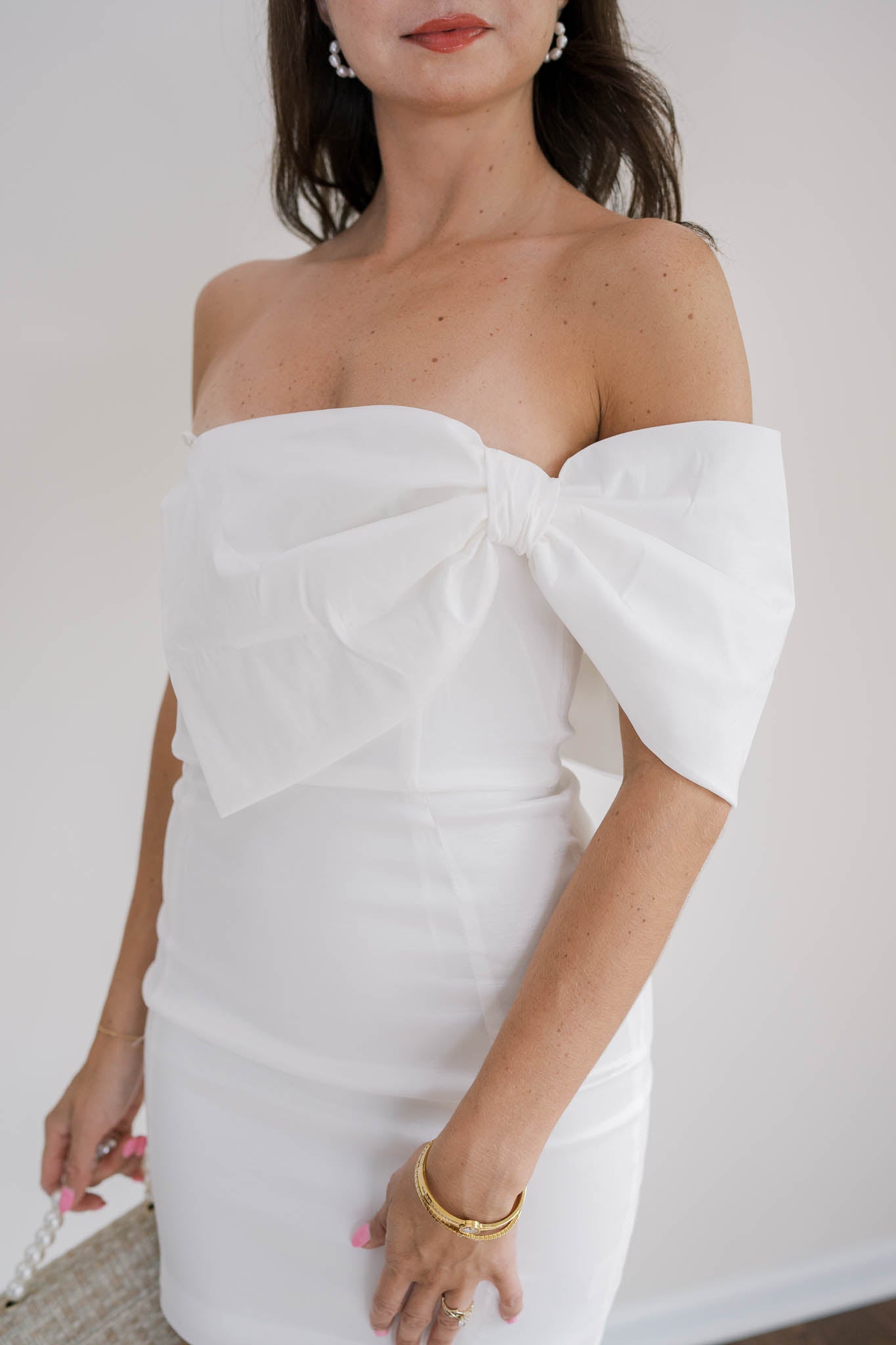 Renee Off Shoulder Bow Mini Dress