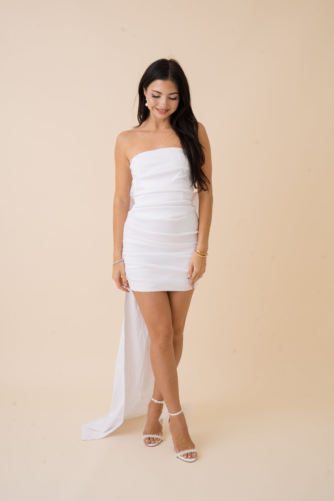 Bow Train Mini Dress