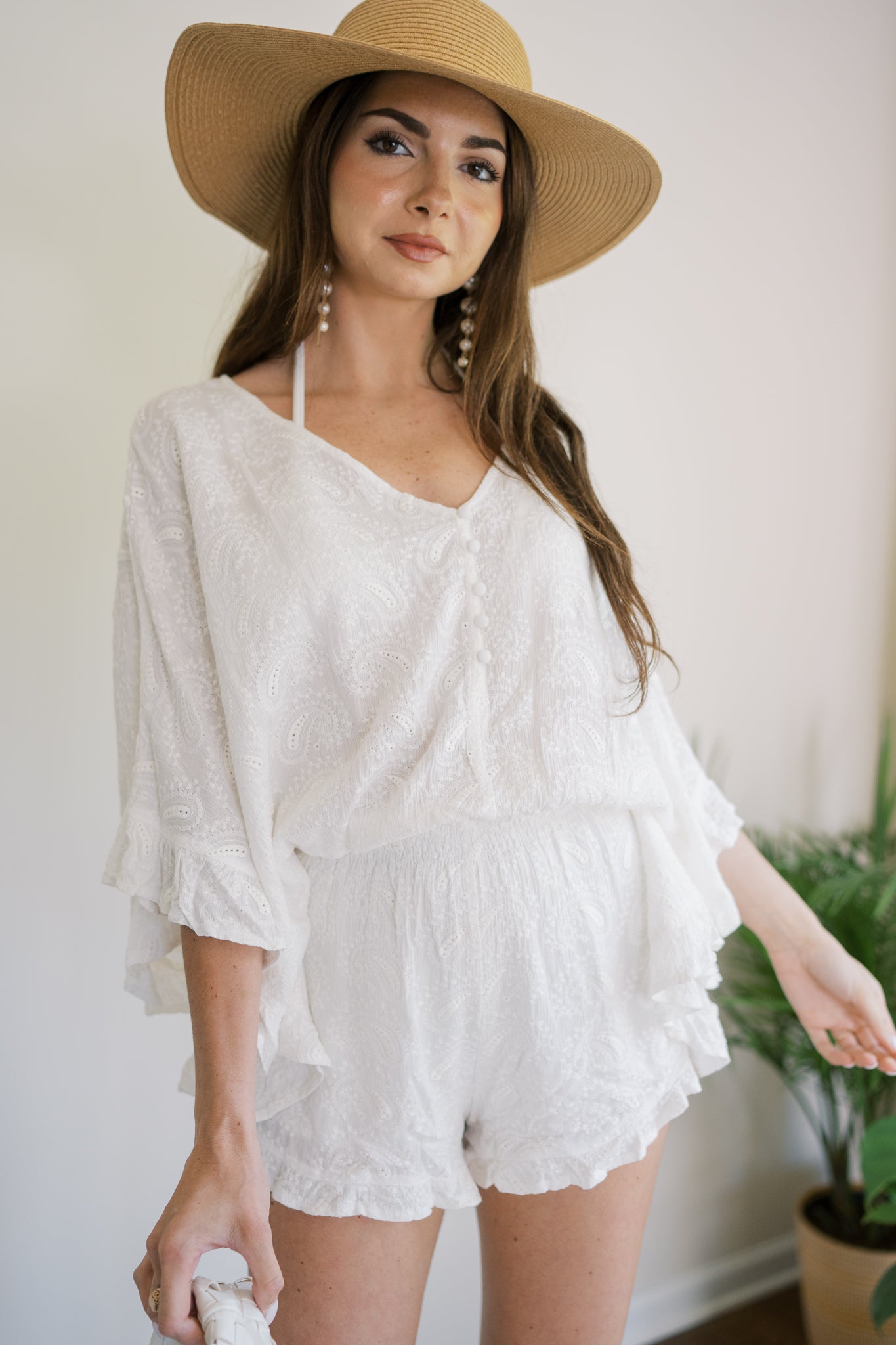 Paisley Eyelet Romper