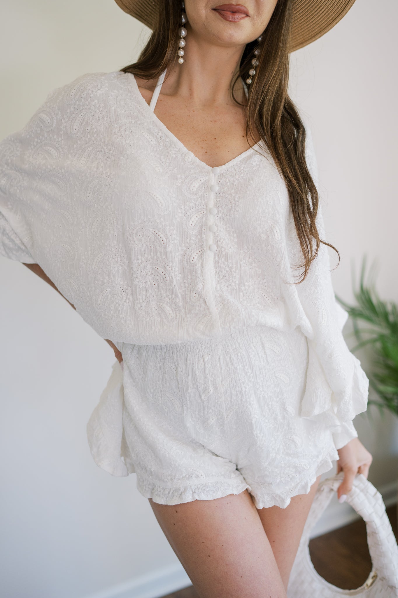 Paisley Eyelet Romper