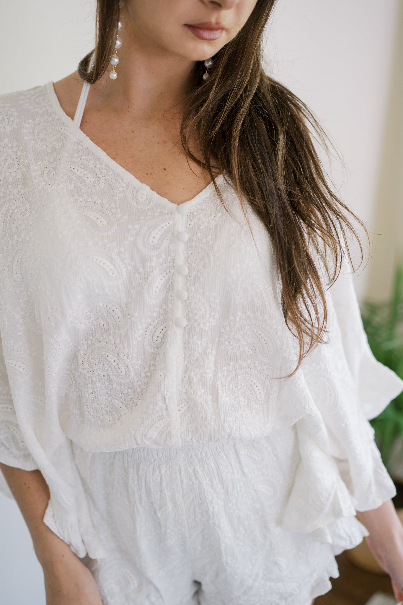 Paisley Eyelet Romper