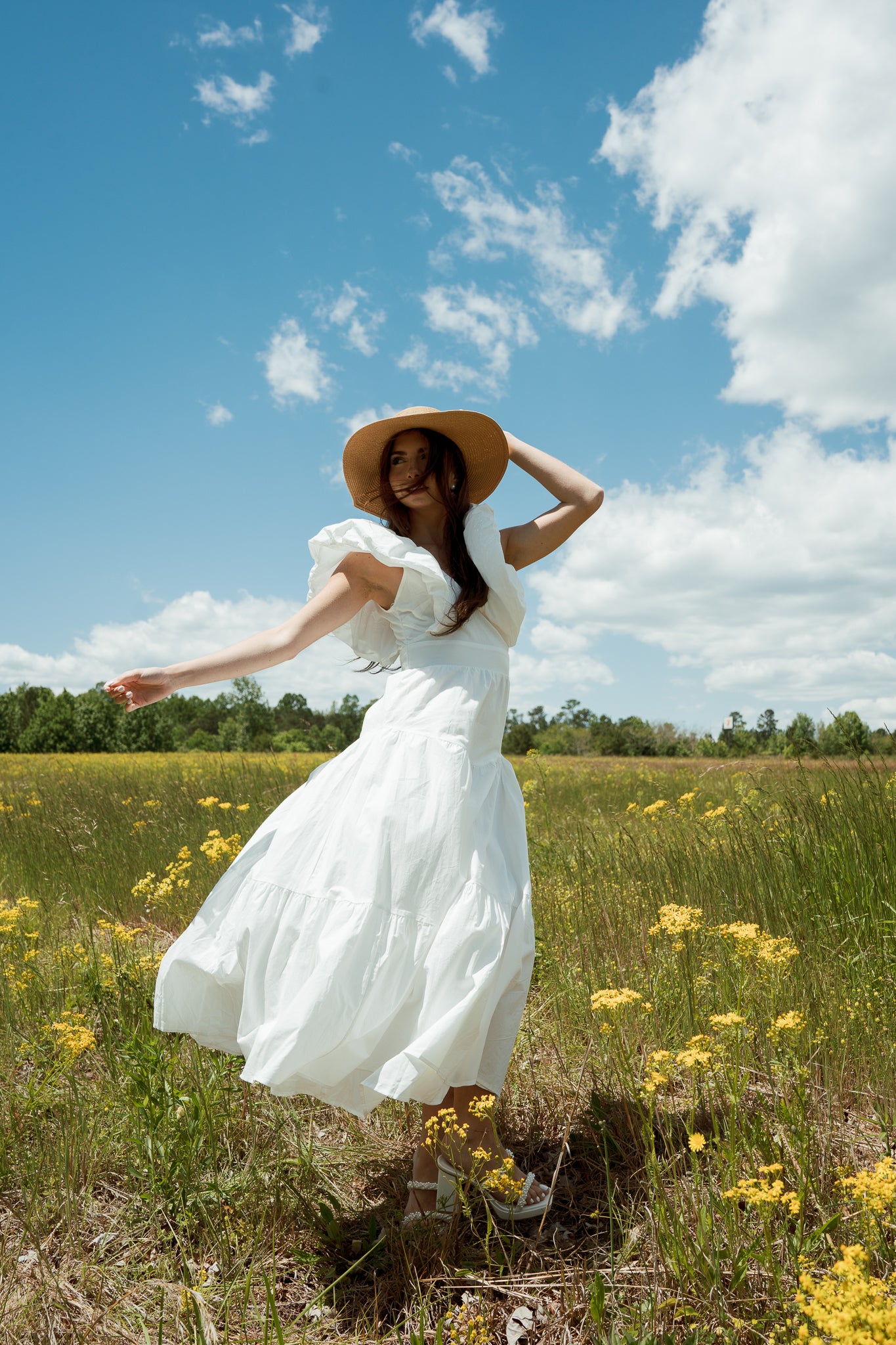 Puff Sleeve Maxi Dress