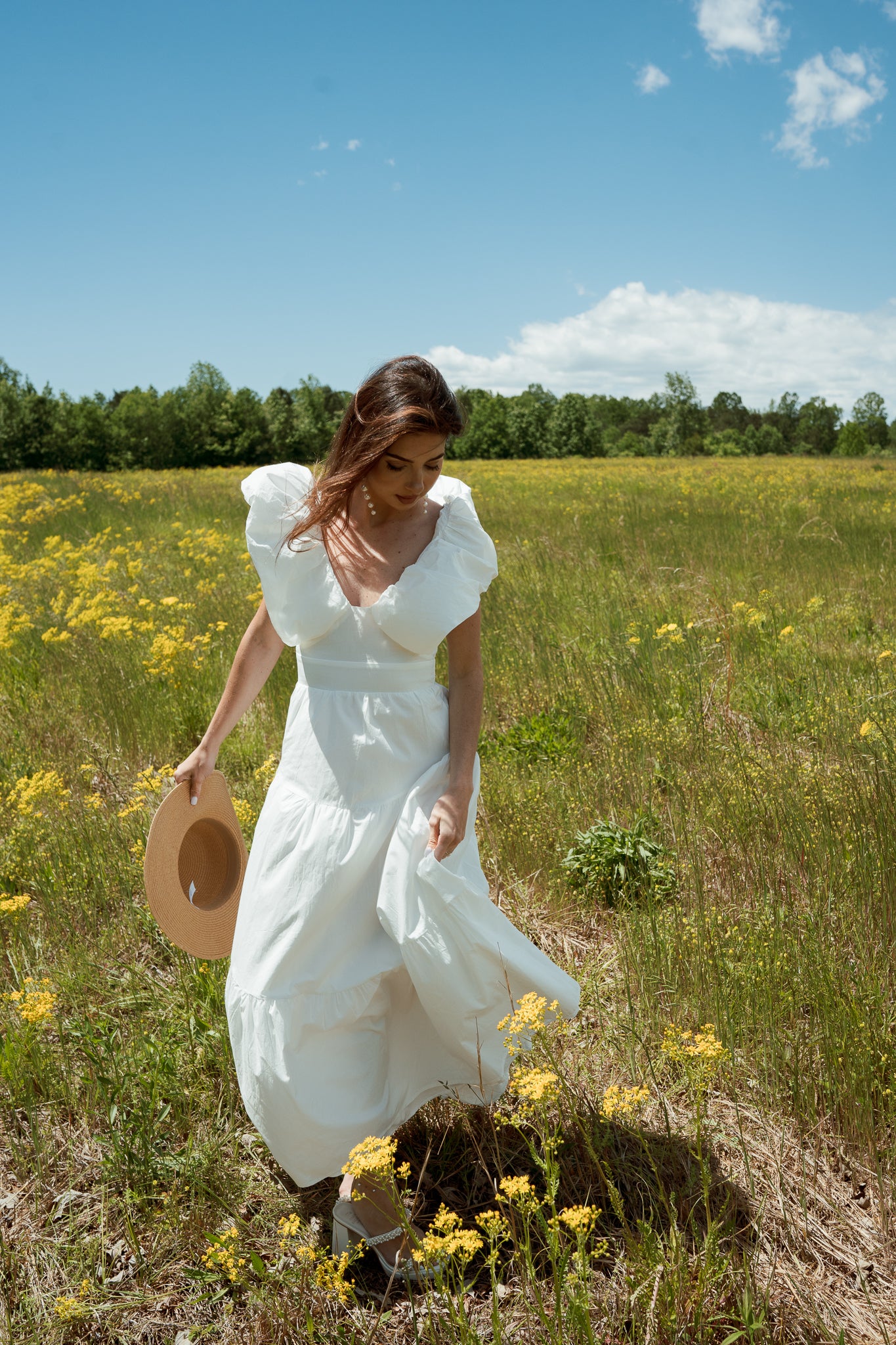 Puff Sleeve Maxi Dress