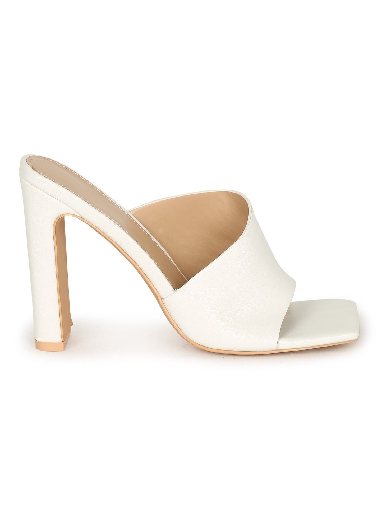 Maelee White Mule Heels