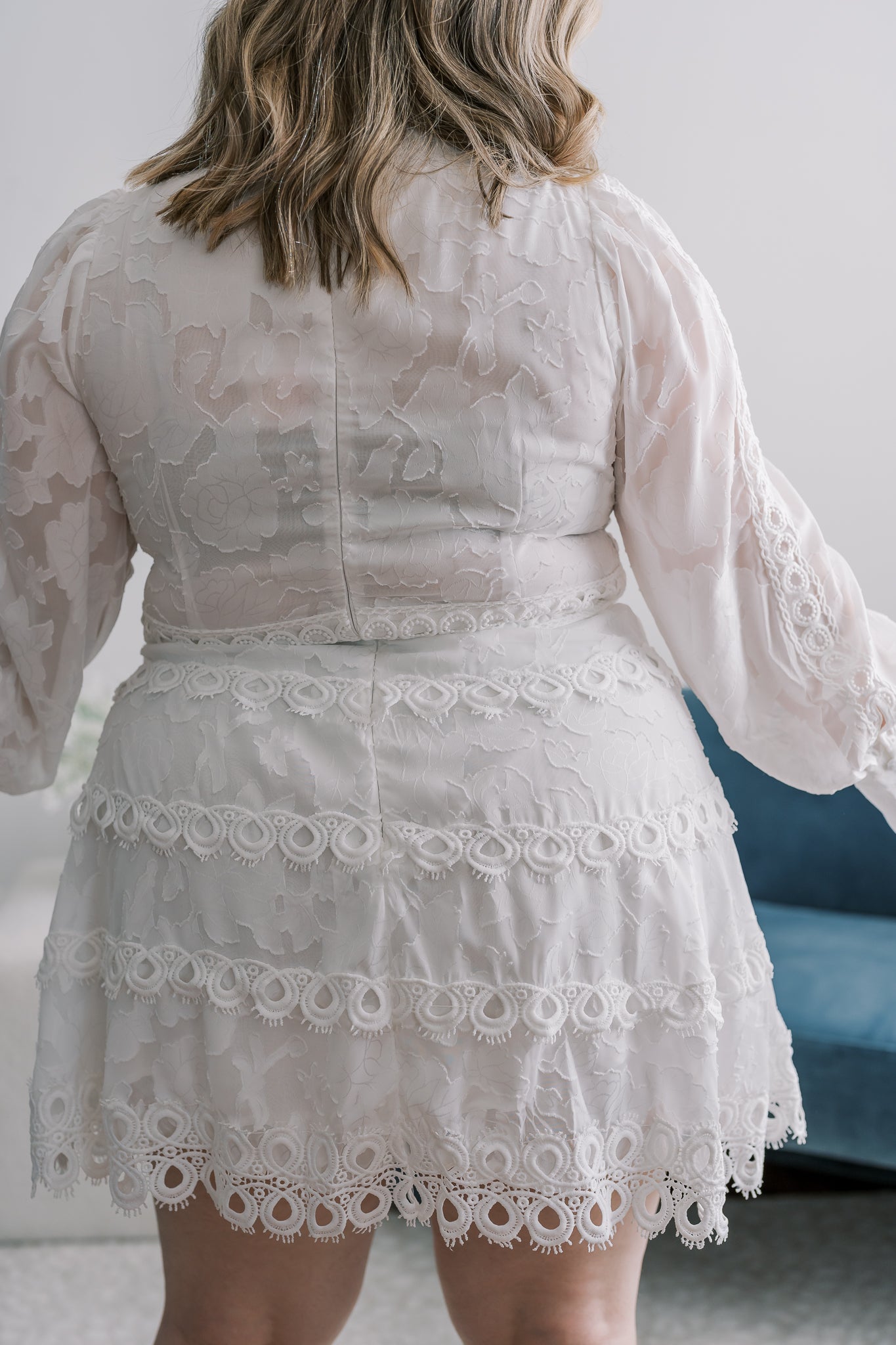 PLUS Long Sleeve Lace Mini Dress