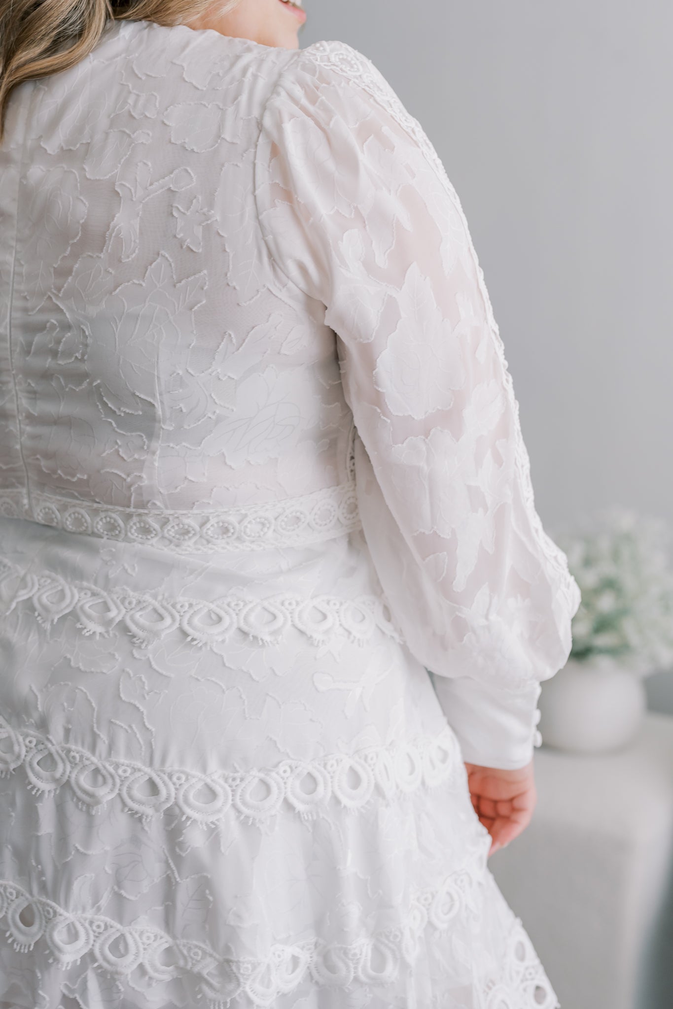 PLUS Long Sleeve Lace Mini Dress