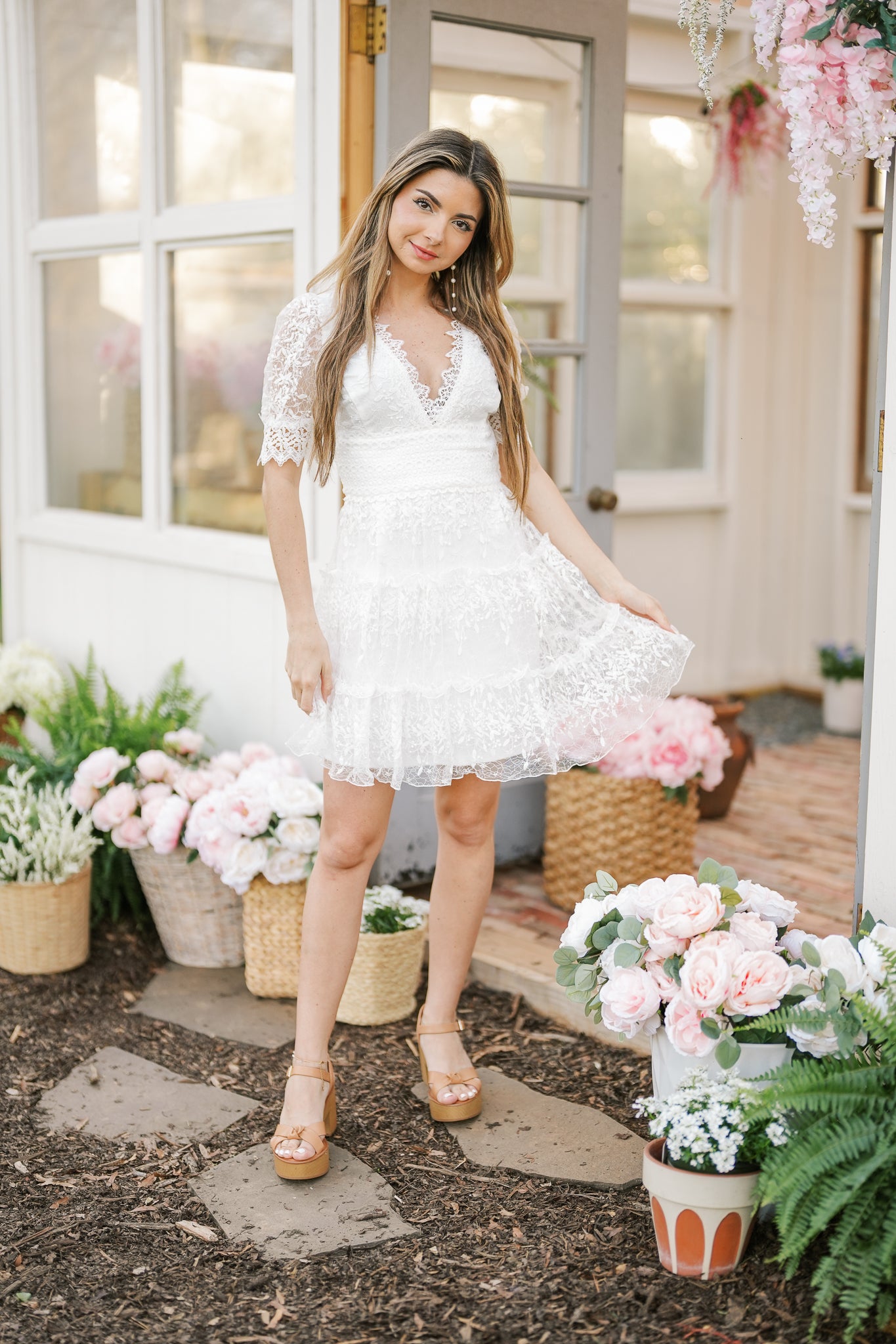Kellie White Lace Mini Dress