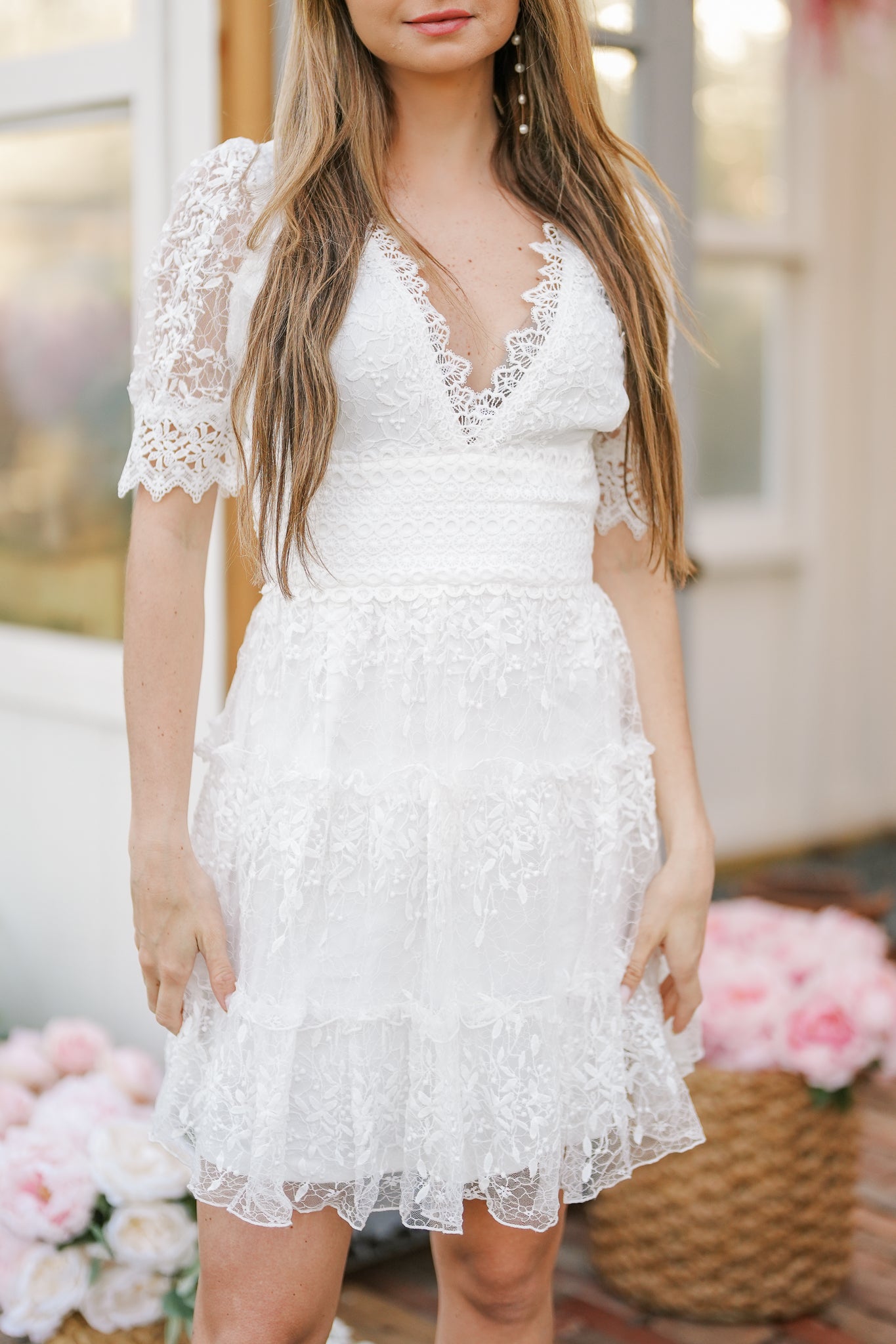 Kellie White Lace Mini Dress