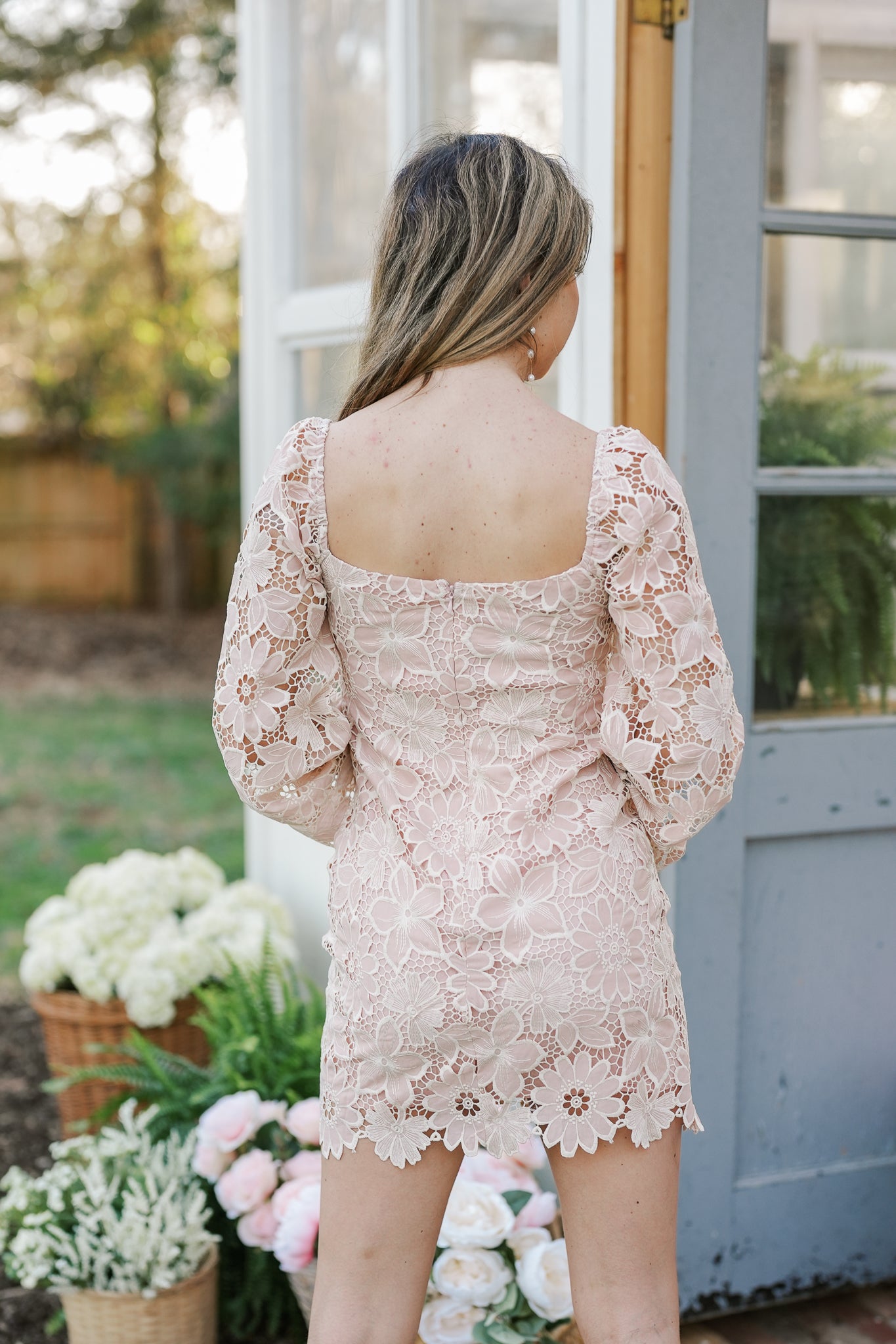 Long Sleeve Dusty Pink Mini Dress