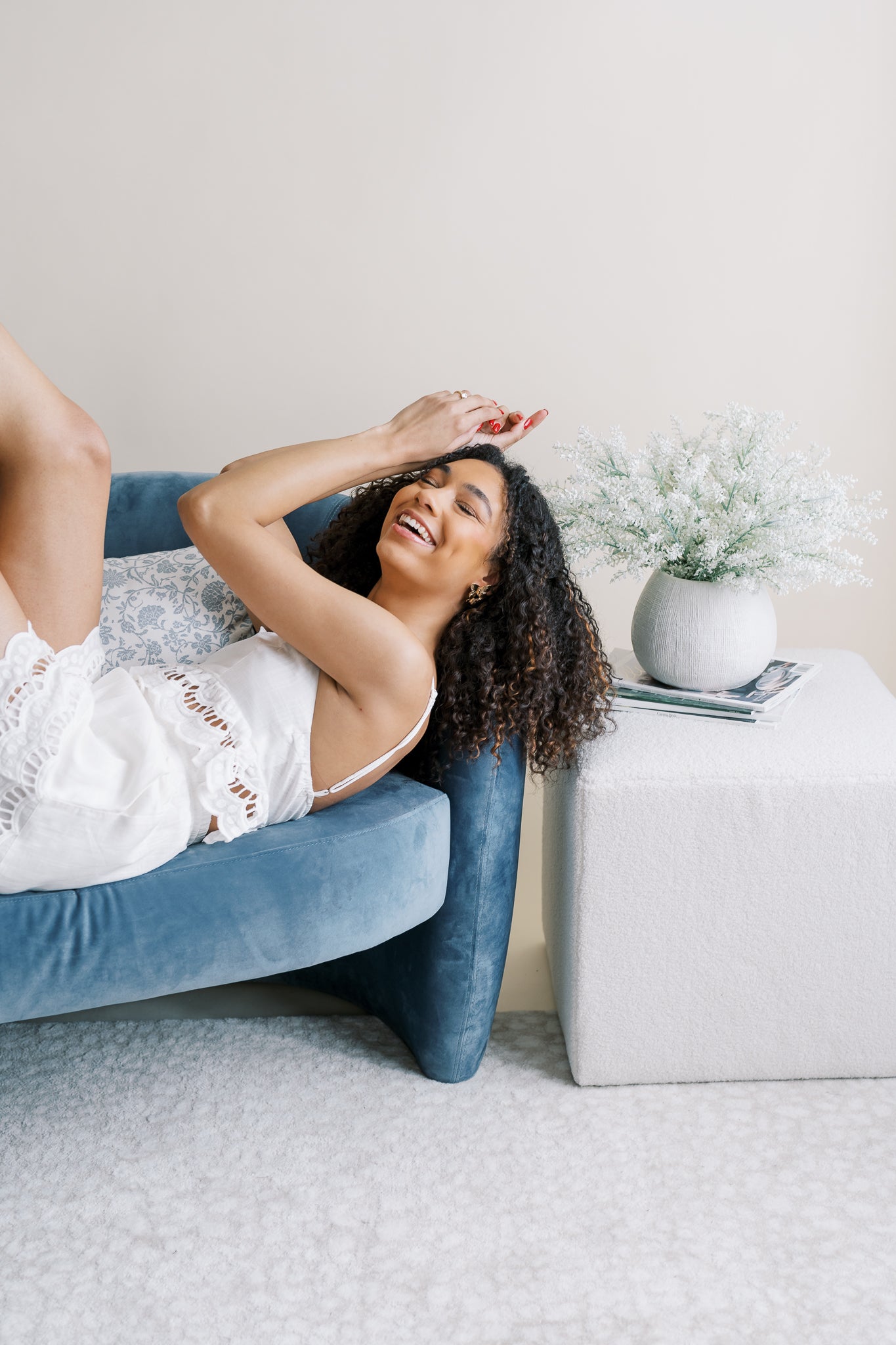 Two Piece Scalloped Linen Set as