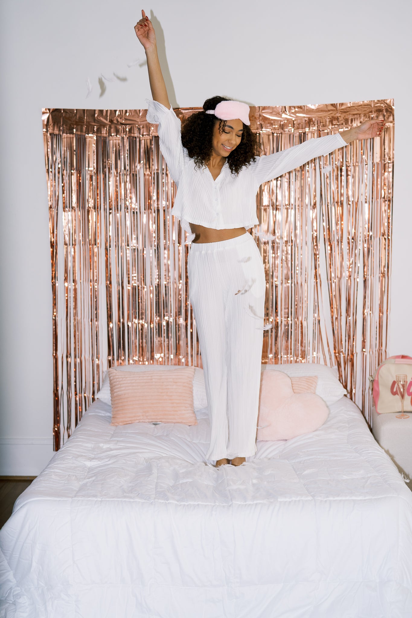 Long Sleeve Pleated PJ Set