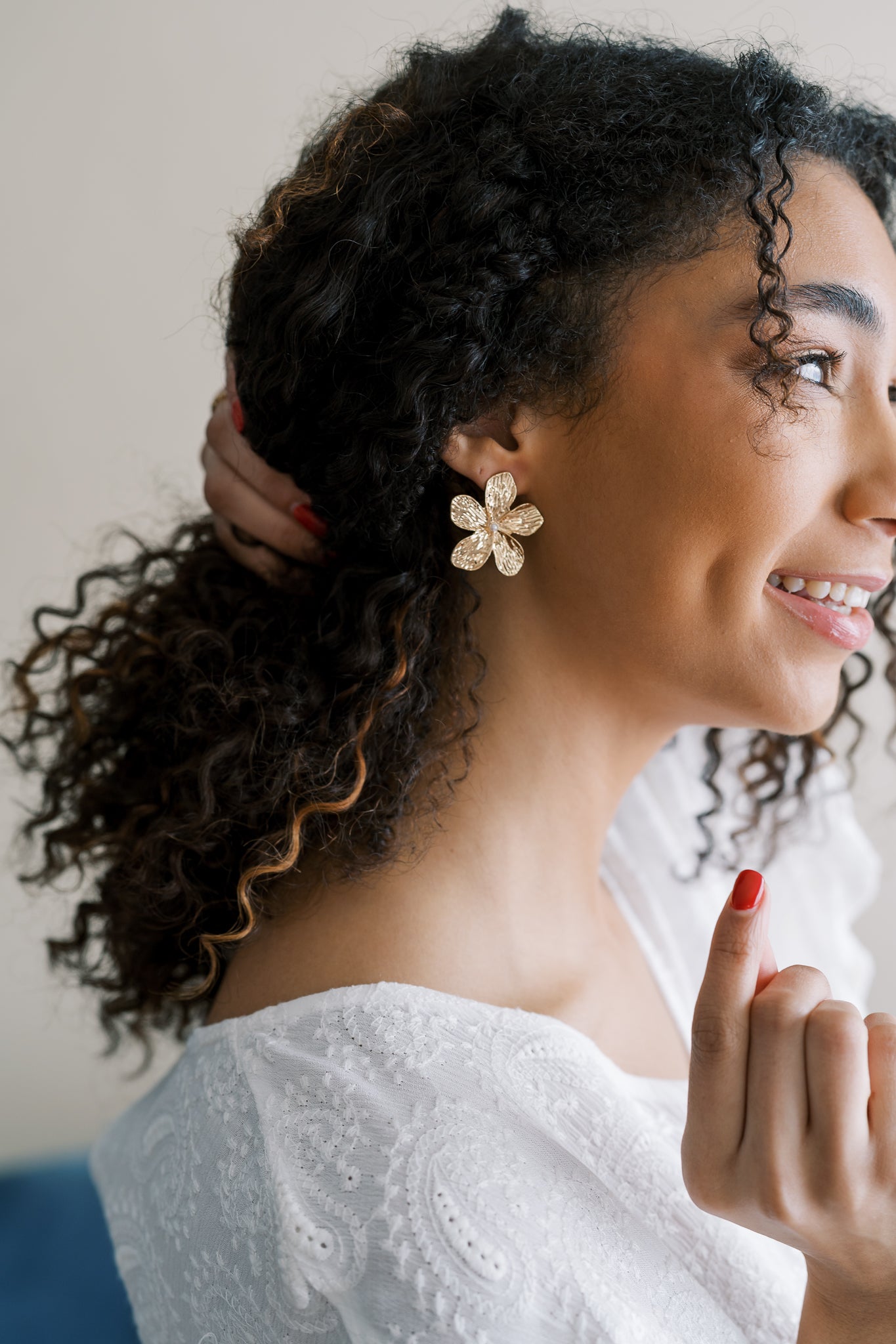 Gold Flower Stud Earrings
