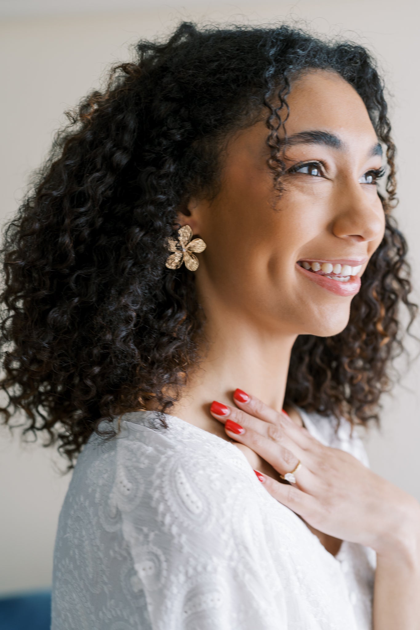Gold Flower Stud Earrings