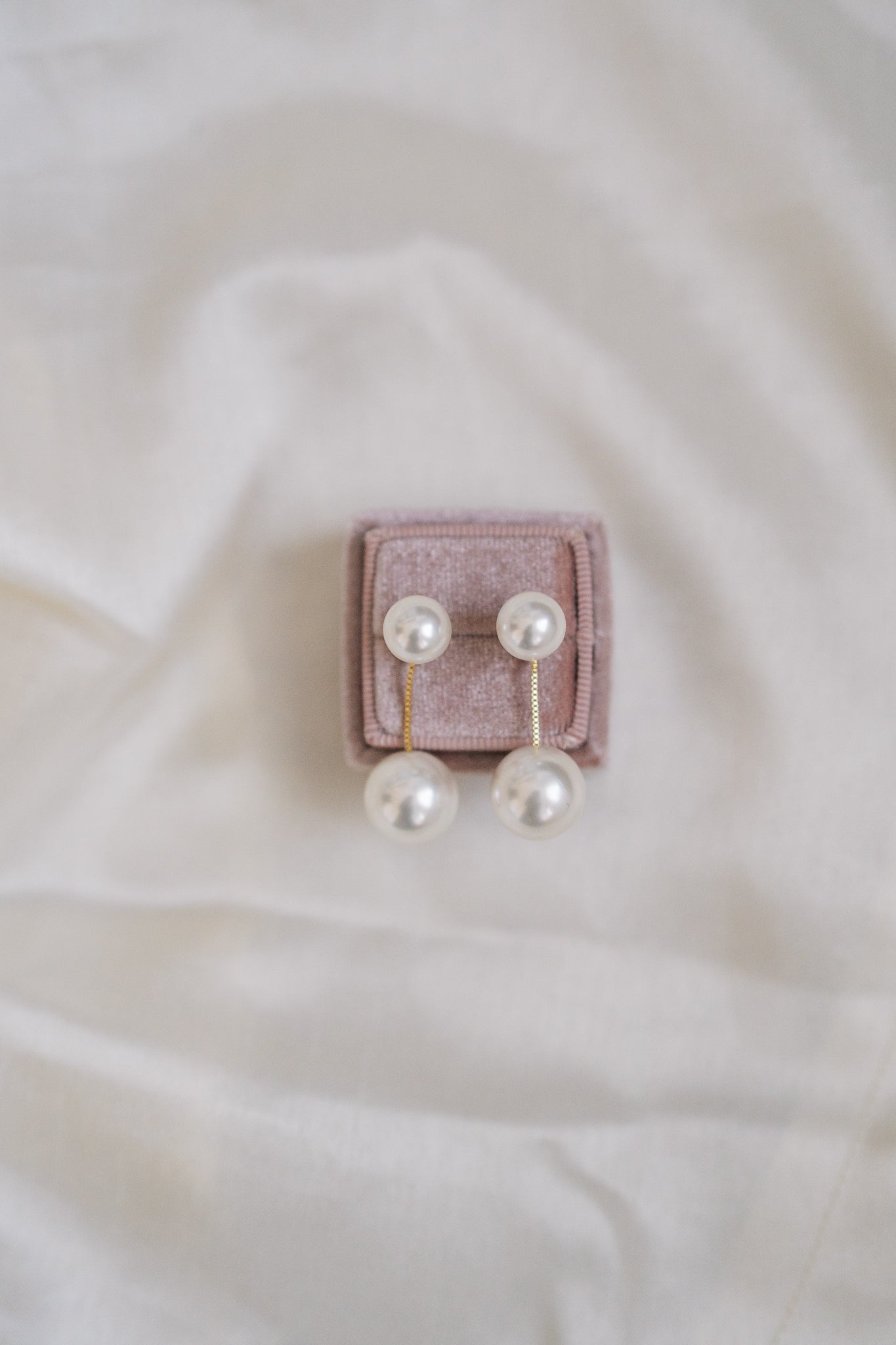 Double Pearl Drop Earrings