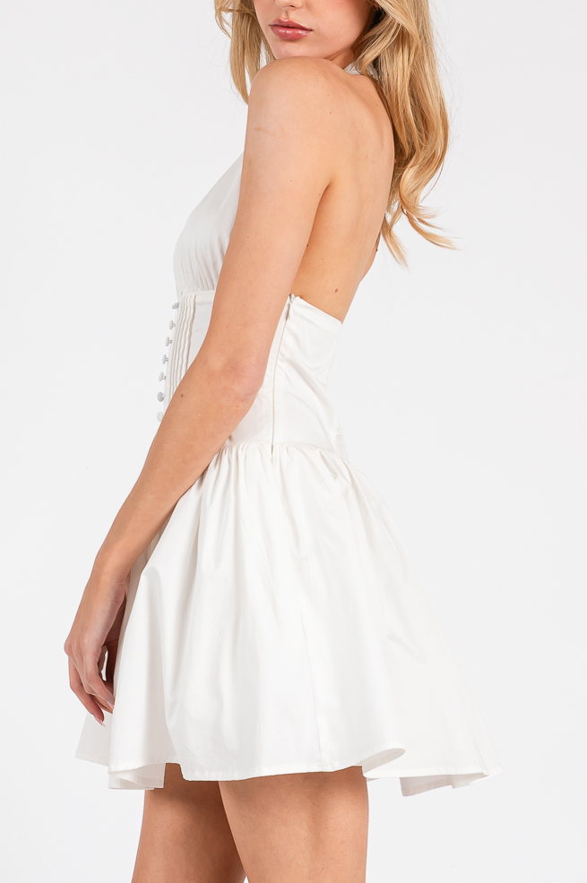 Celine Halter Corset Mini Dress S