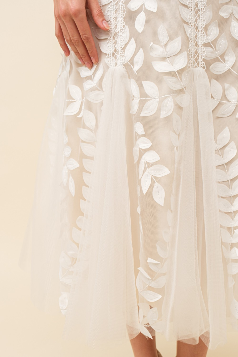 Lace Leaves Midi Dress