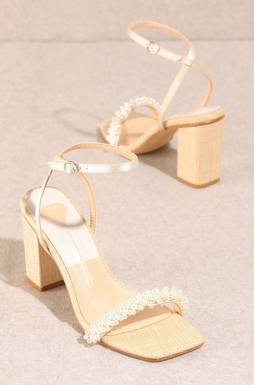 Zalima Rattan Pearl Heels - last few!