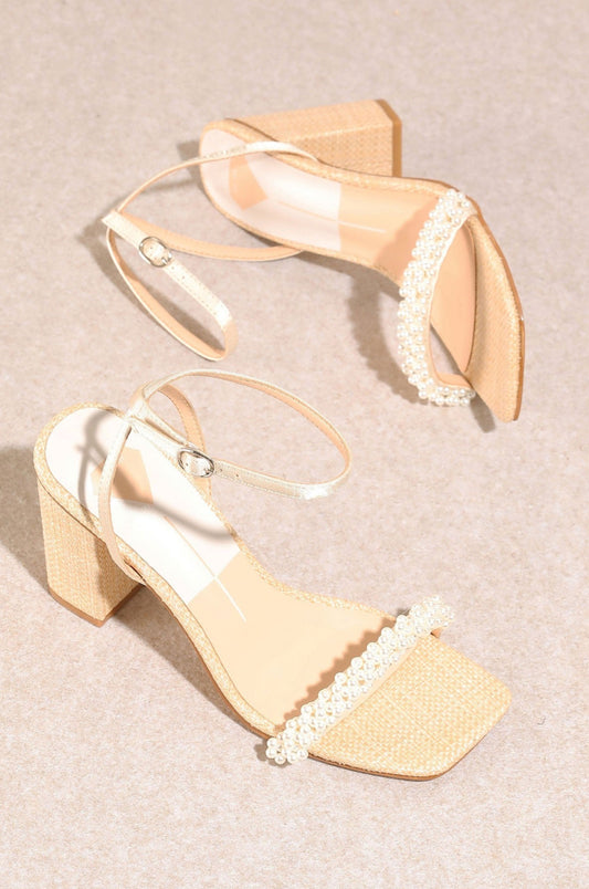 Zalima Rattan Pearl Heels - last few!