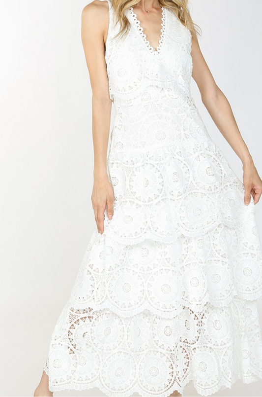Florence Cotton Lace Long Dress