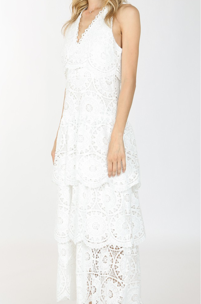 Florence Cotton Lace Long Dress