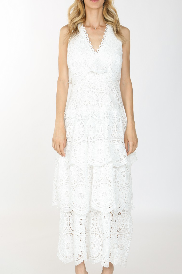 Florence Cotton Lace Long Dress